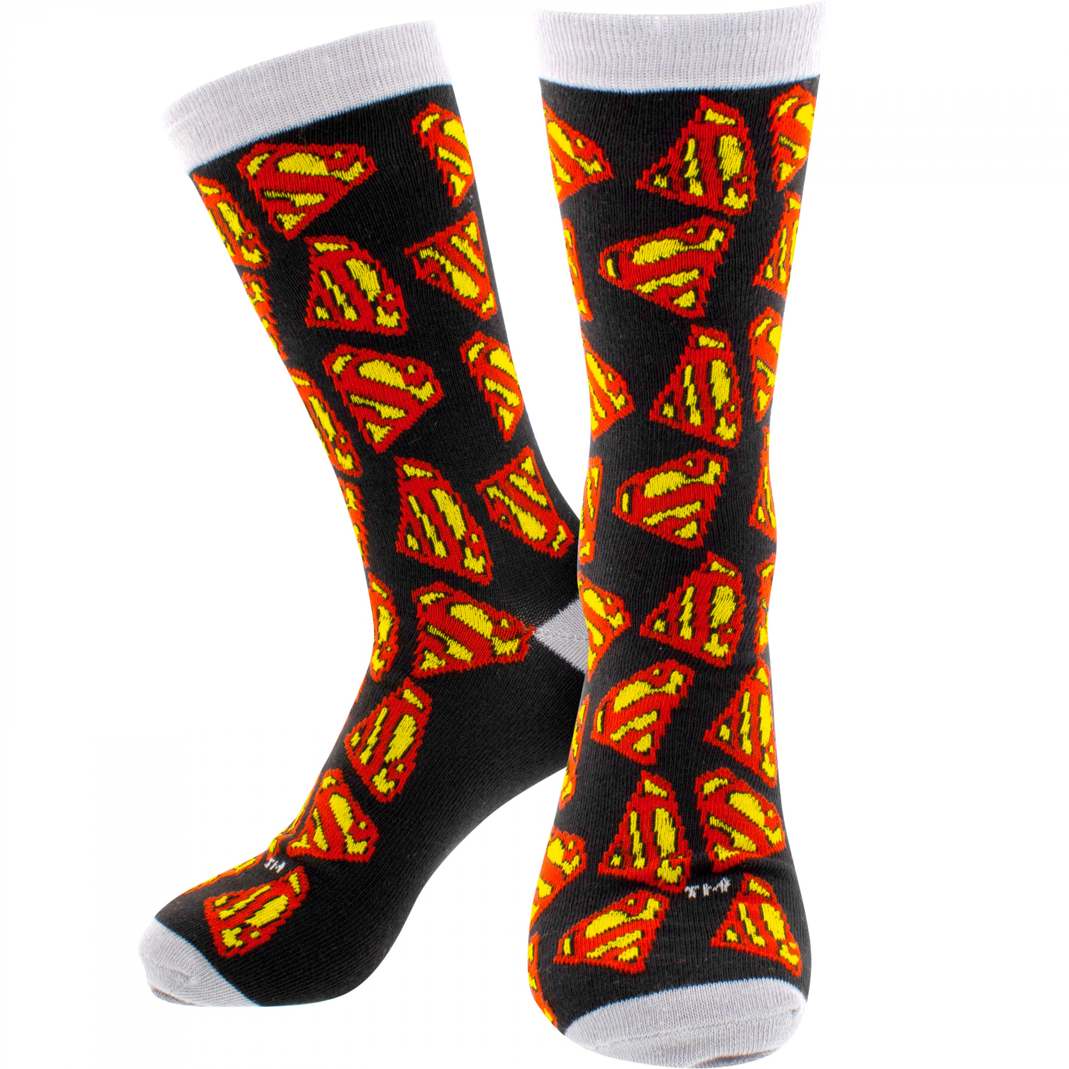 Superman Logo Collage Crew Socks, Multi-Color
