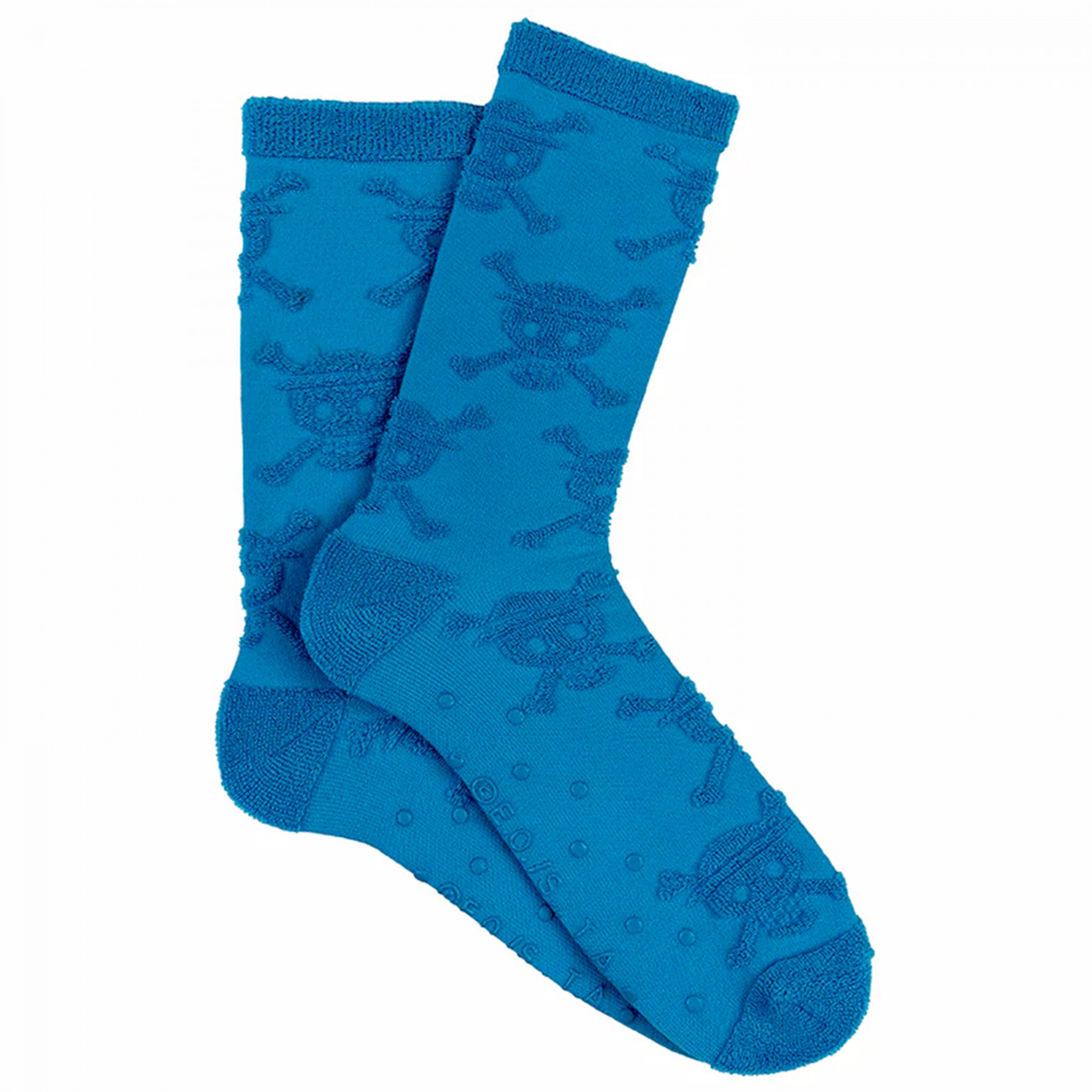 One Piece Logo Reverse Terry Crew Socks, Blue