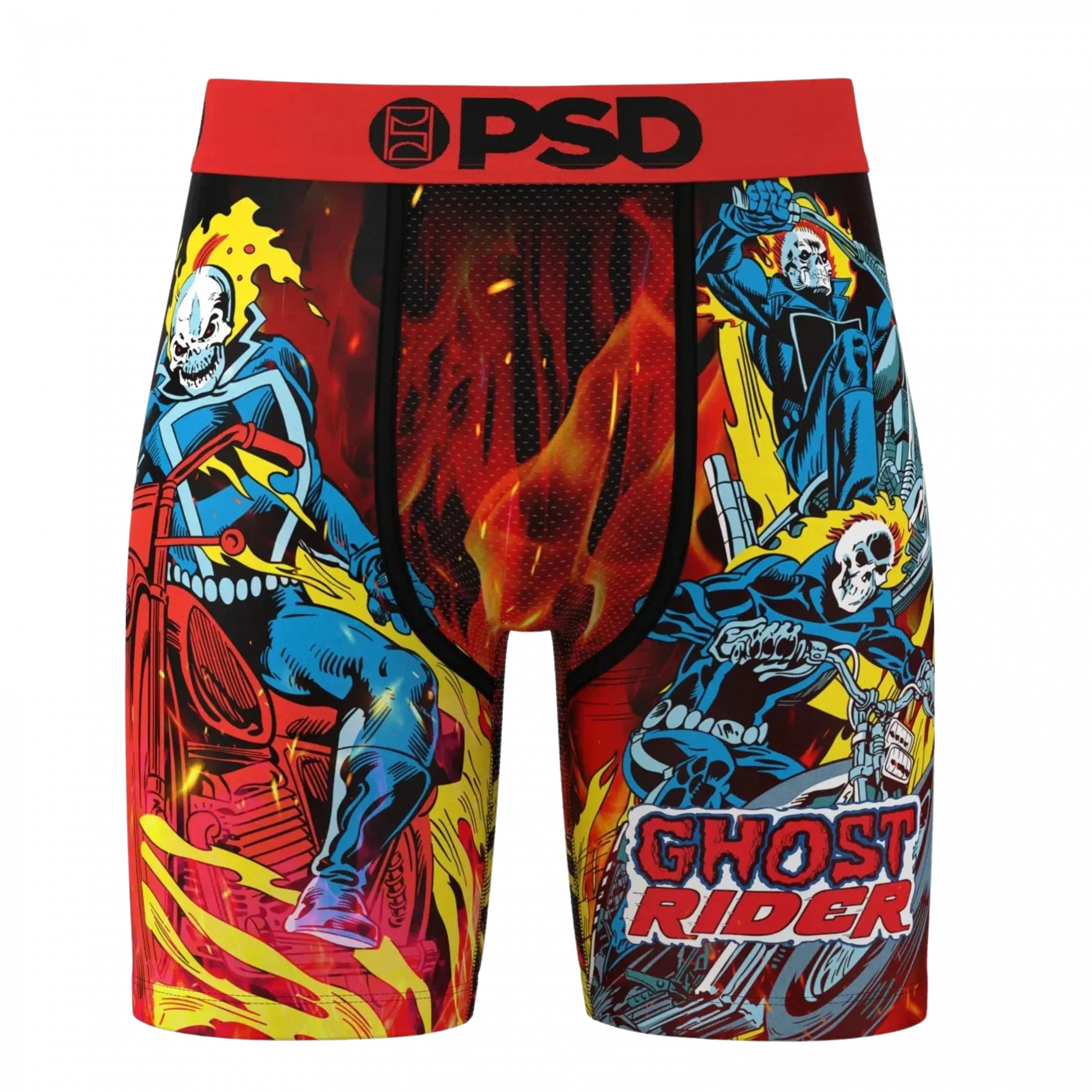 Ghost Rider Flames Comic Art PSD Boxer Briefs, Red
