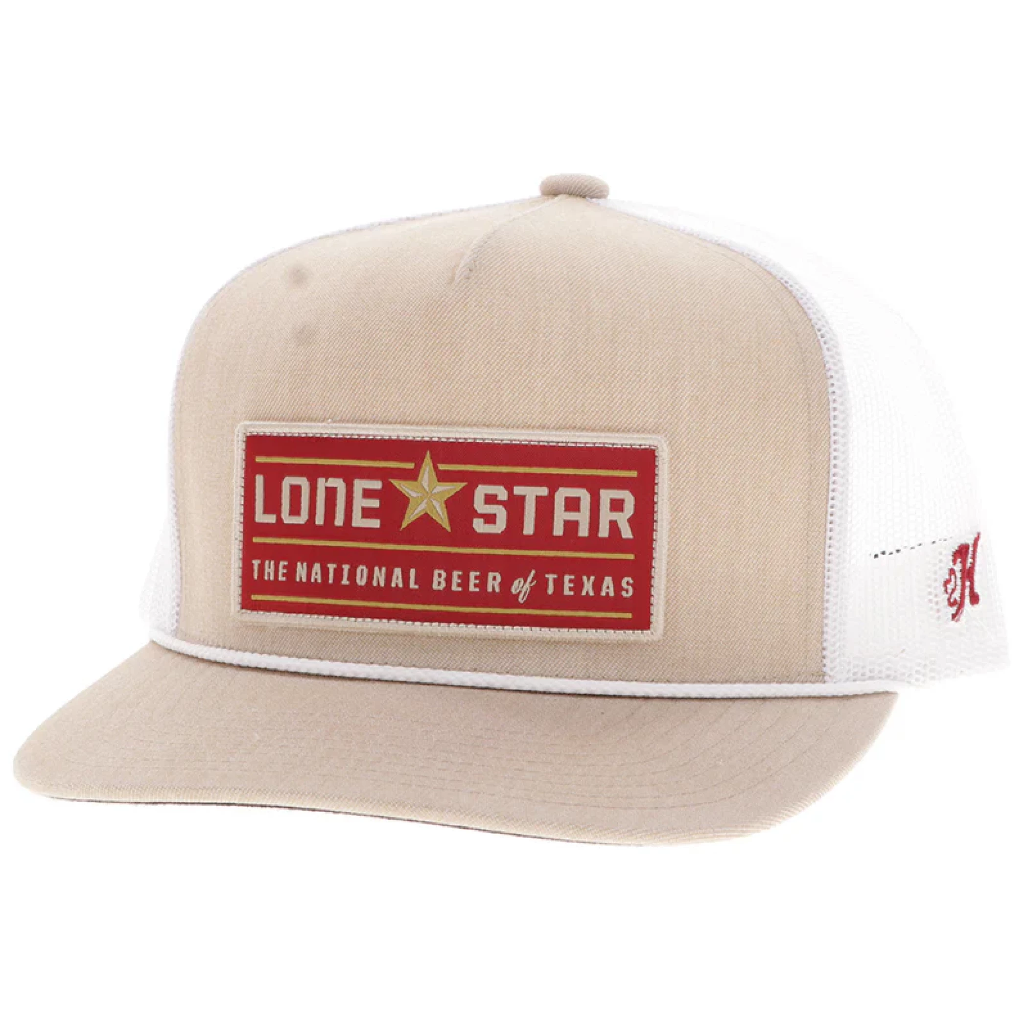 Lone Star Beer Red Gold Logo Patch High-Profile Trucker Hat