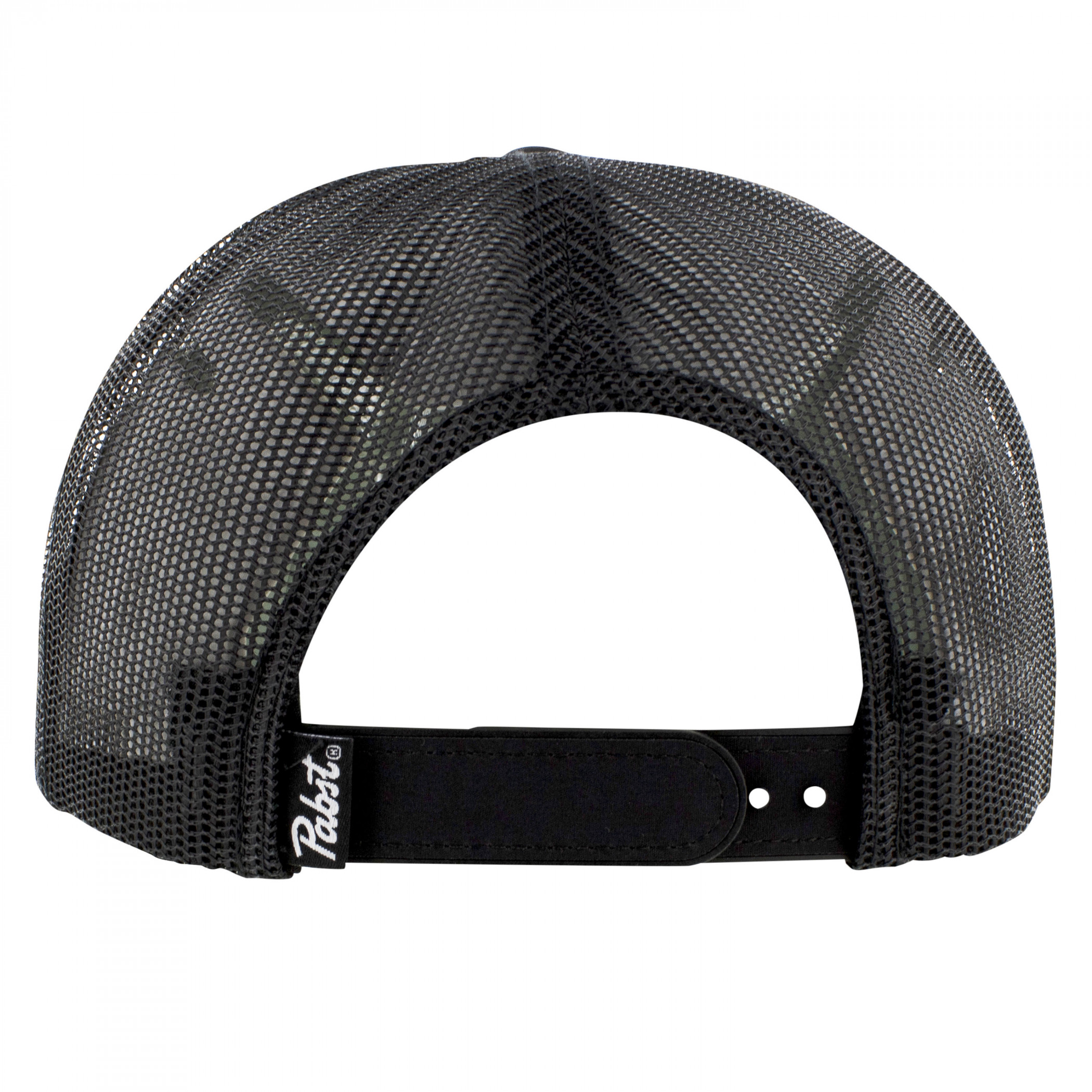 Pabst Blue Ribbon Logo Patch Black Trucker Hat