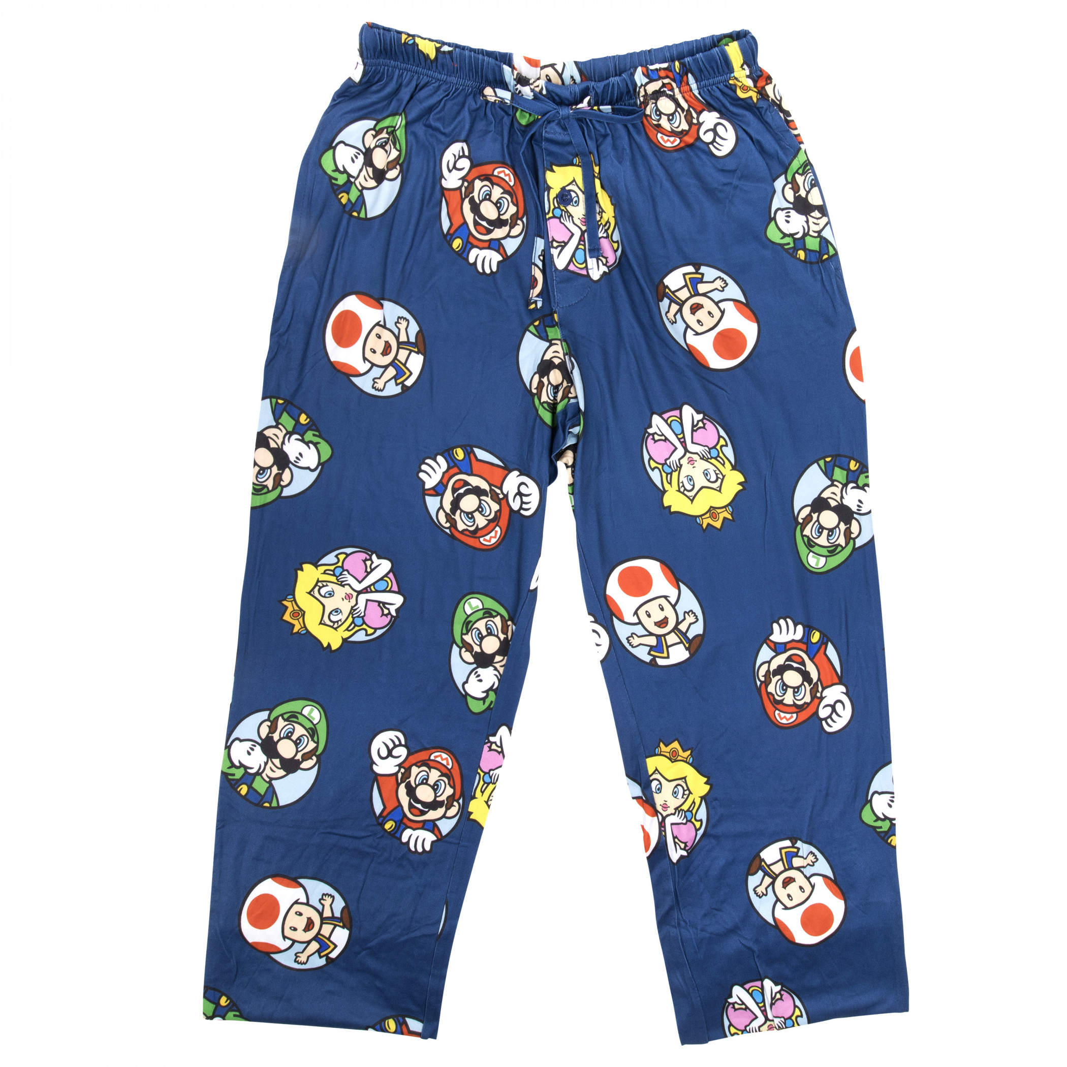 Super Mario Bros. Character Portraits All Over Print Sleep Pants, Multi-Color