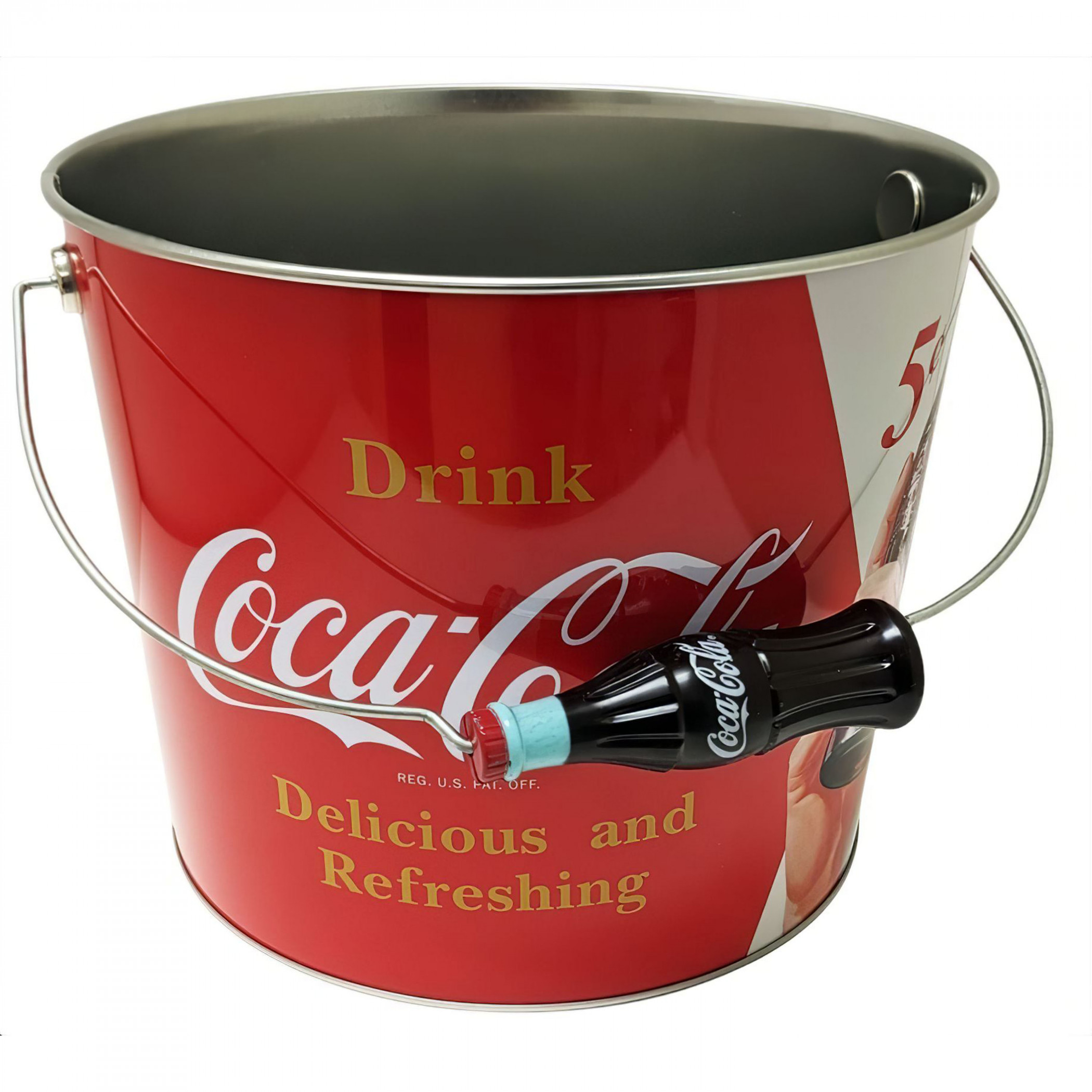 Coca-Cola Delicious and Refreshing Bucket with Bottle Grip Handle