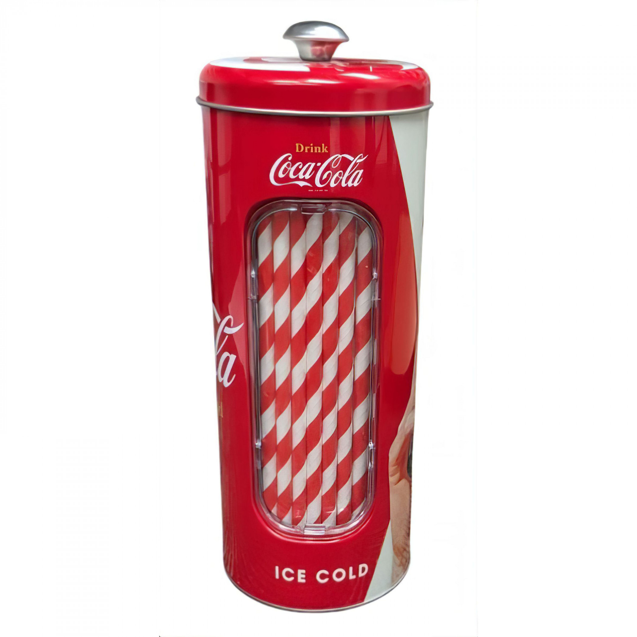 Coca-Cola Drink Up Retro Straw Tin Canister