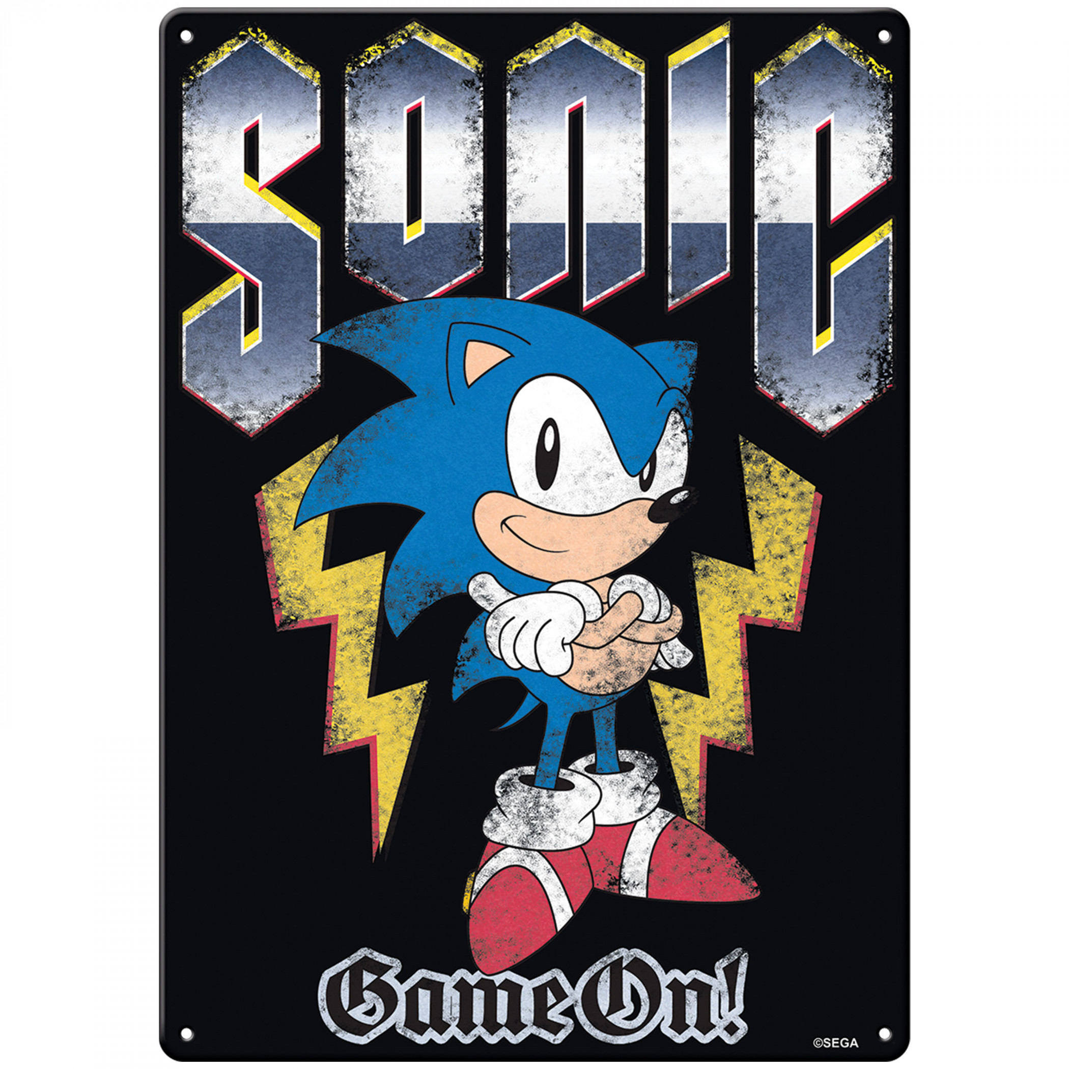 Sonic the Hedgehog Game On Metal Sign, Multi-Color