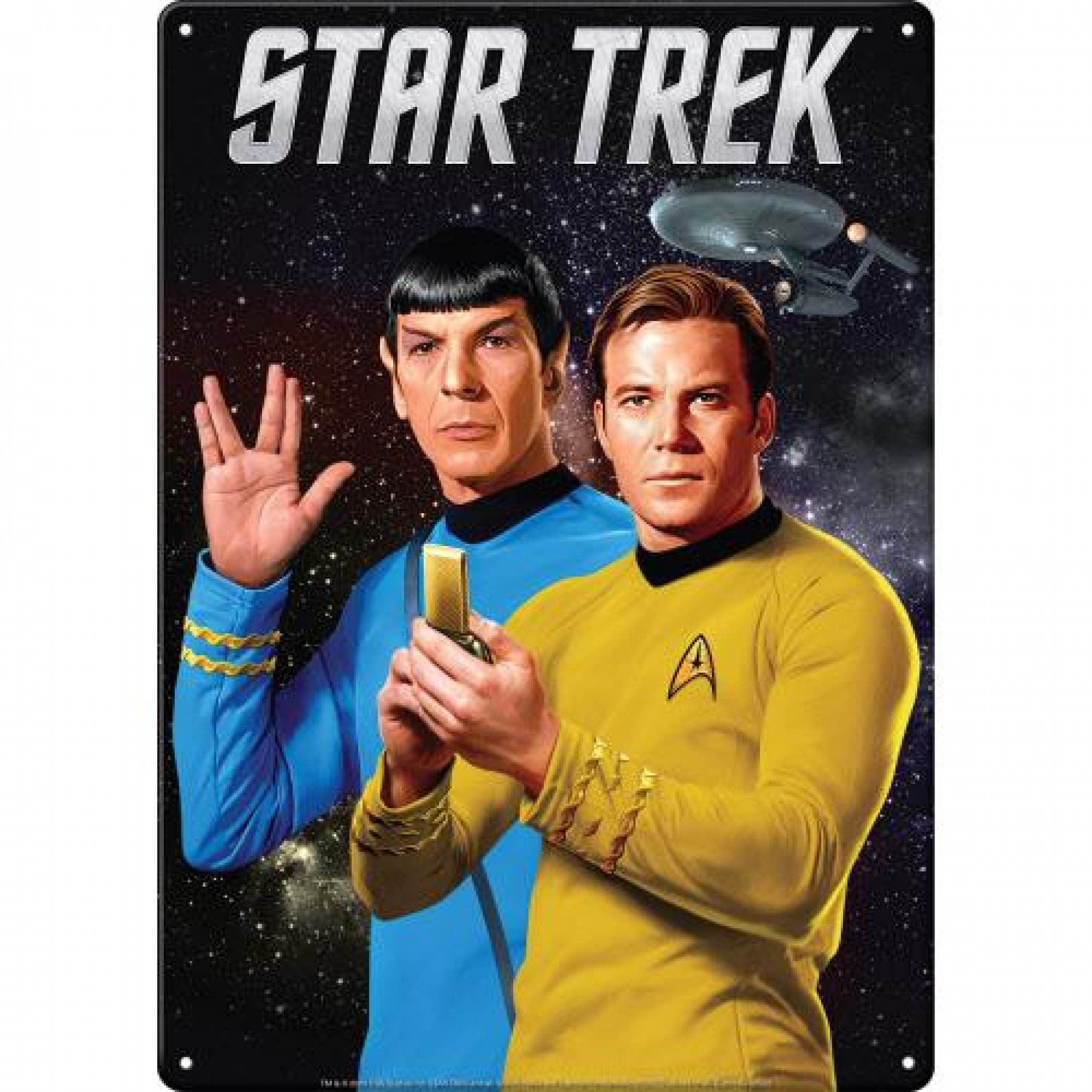 Star Trek Spock and Kirk Metal Sign, Multi-Color