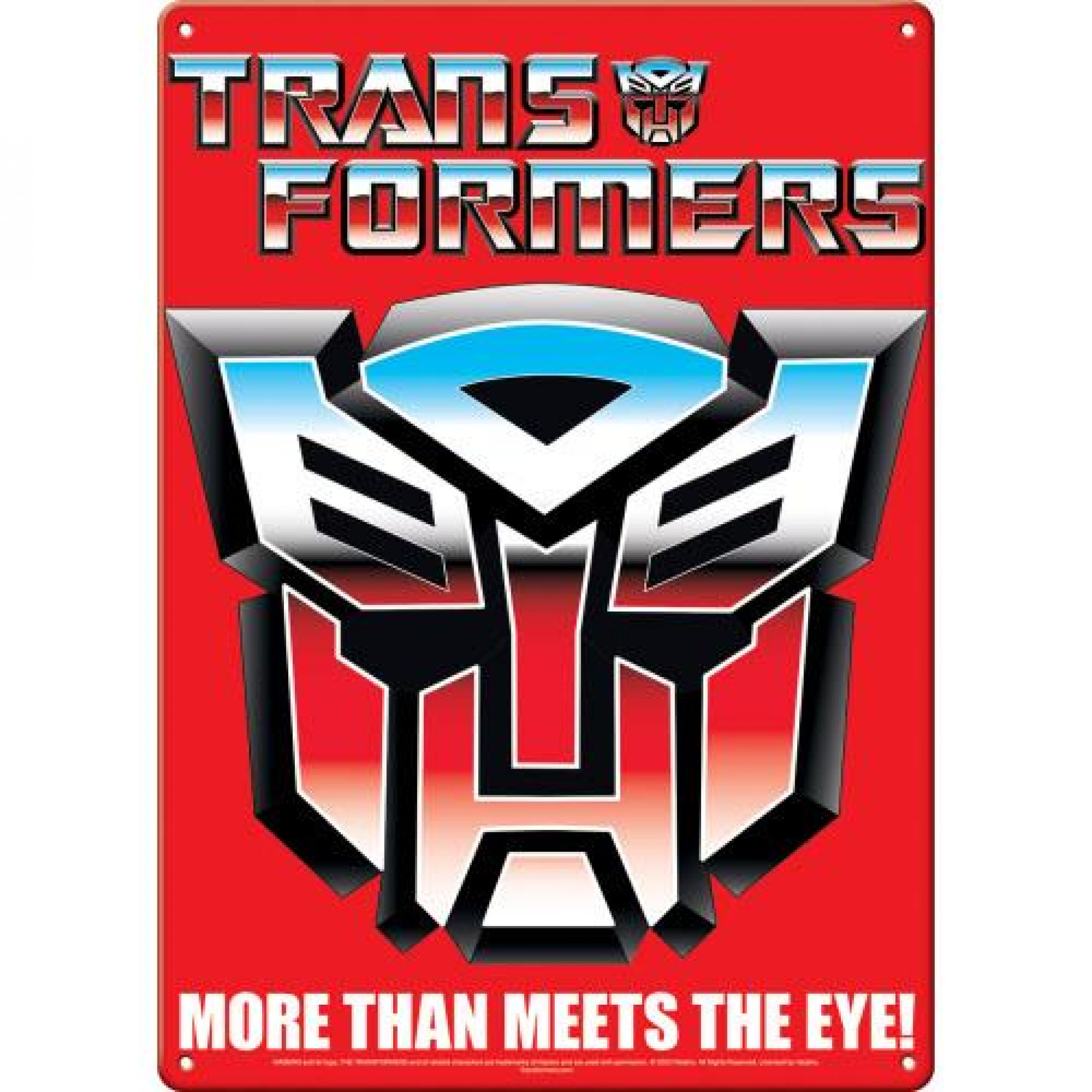 Transformers Autobots More than Meets the Eye Metal Sign, Red