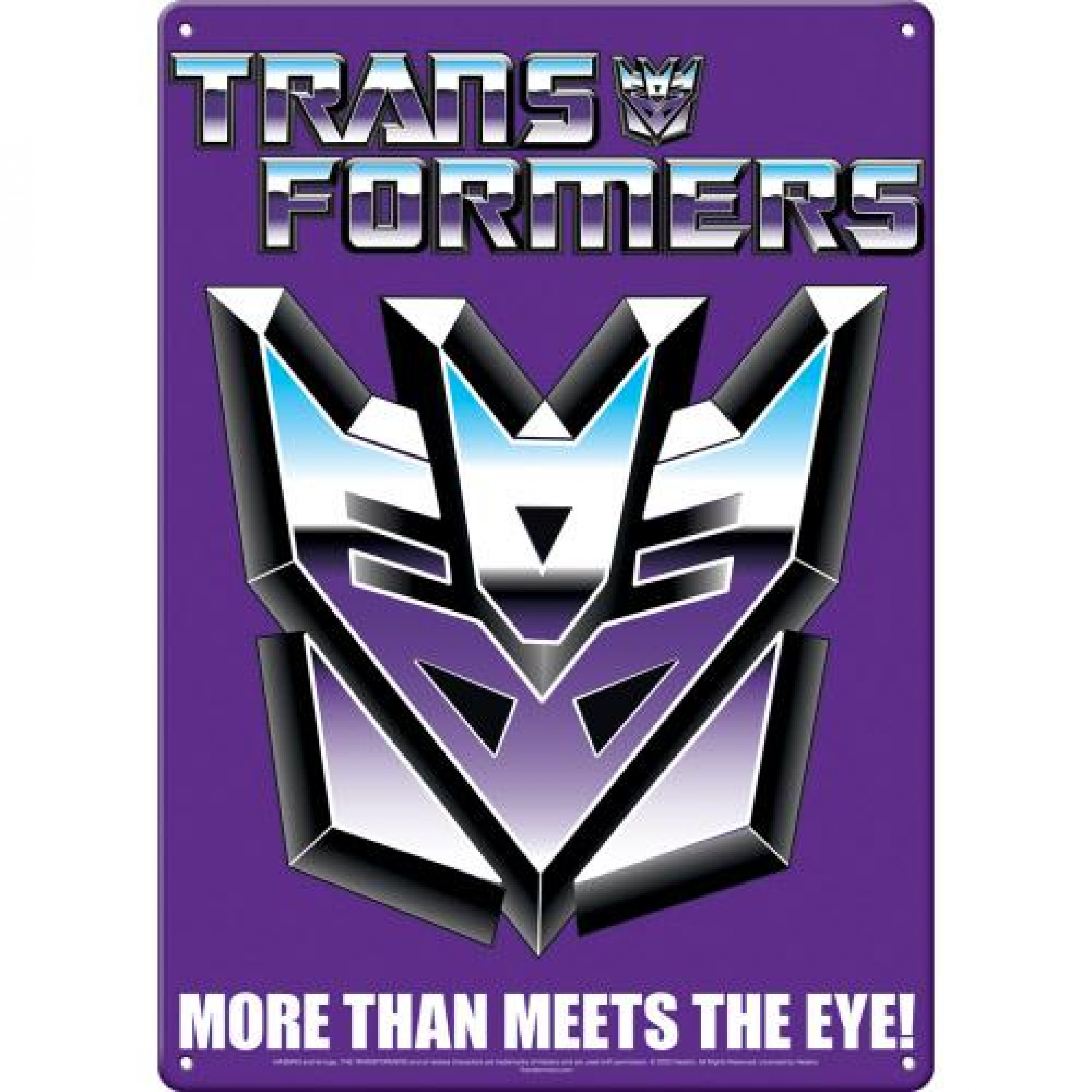 Transformers Decepticons More than Meets the Eye Metal Sign, Purple