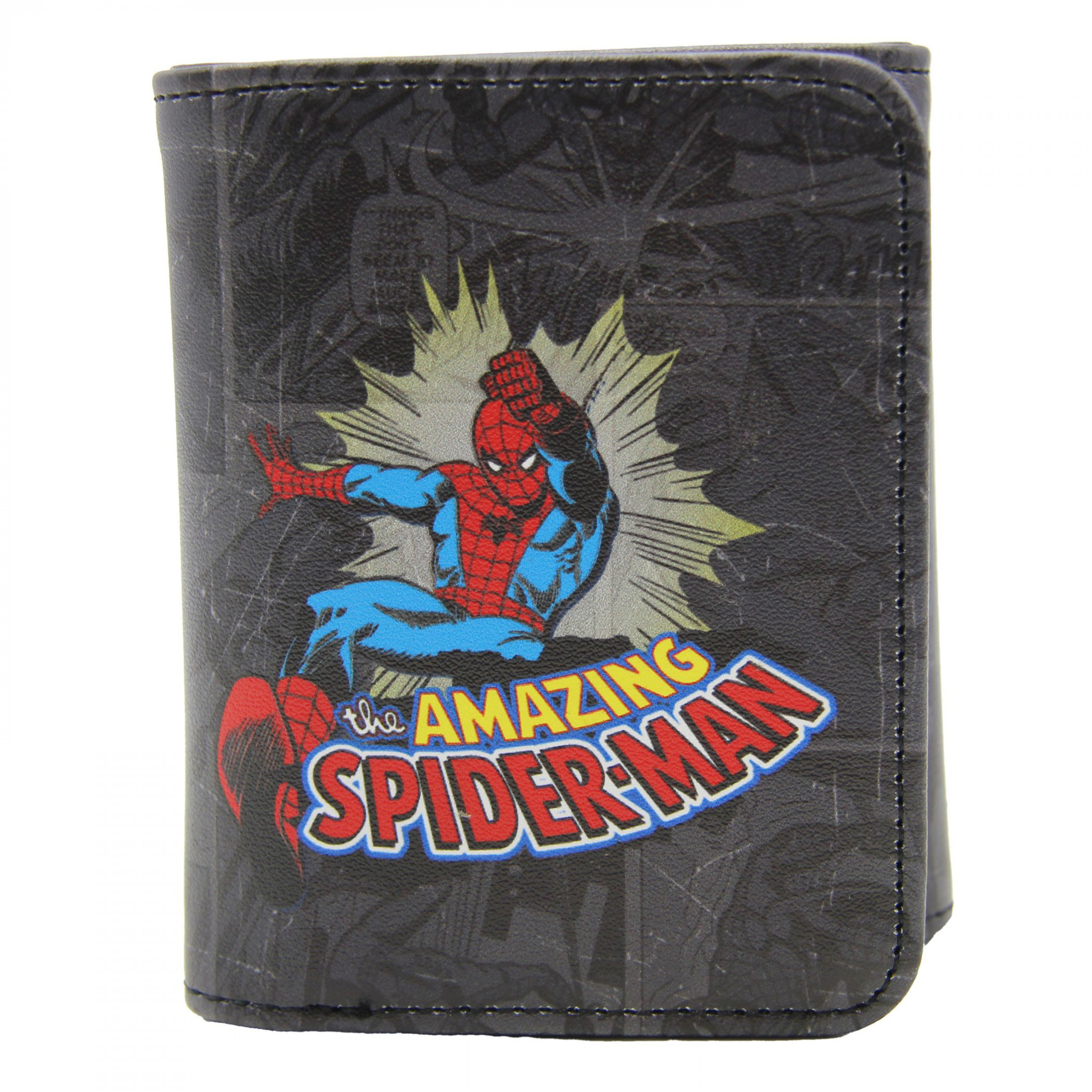 Spider-Man Black Panels Trifold Wallet, Black