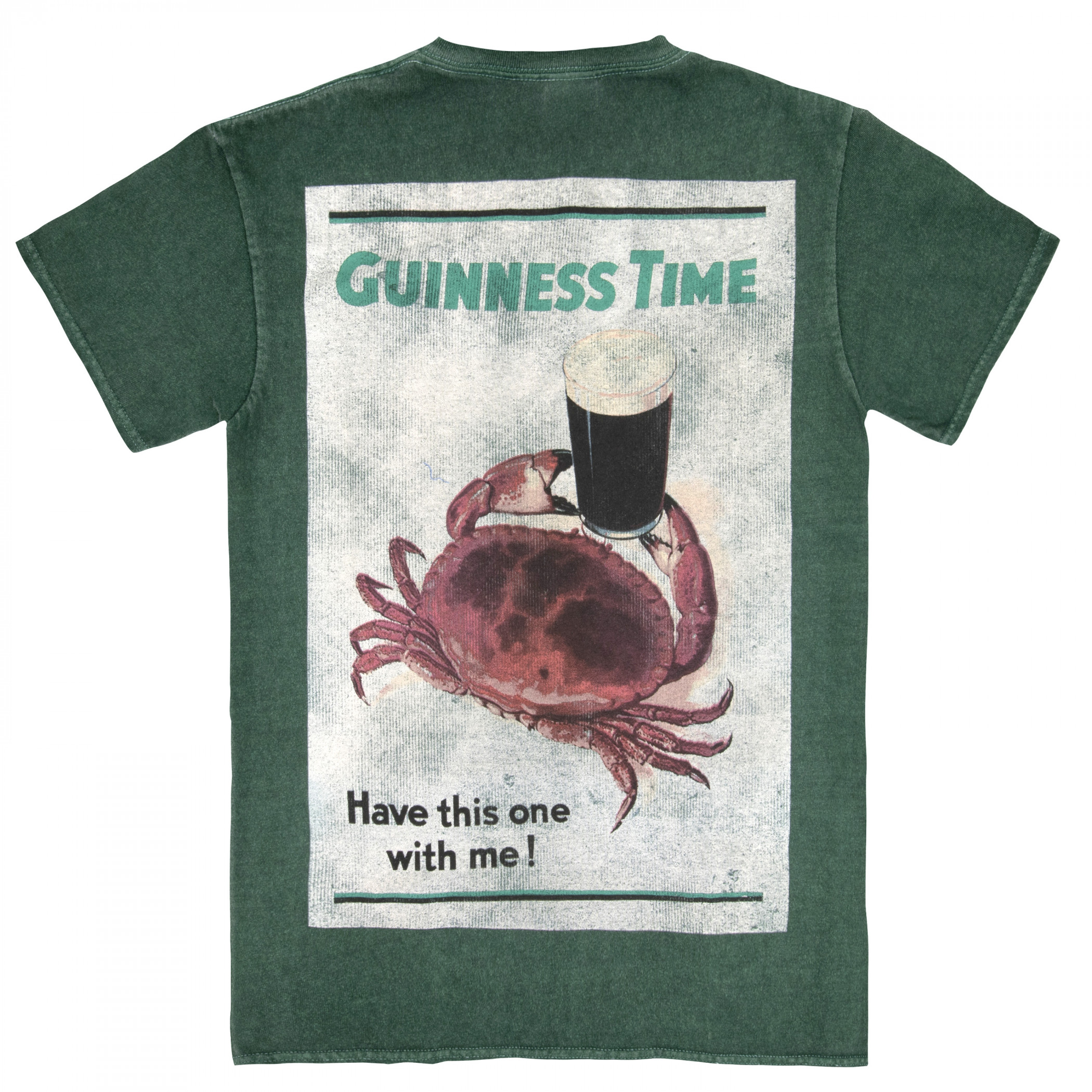 Guinness Time Have This One with Me Crab Front and Back Print T-Shirt