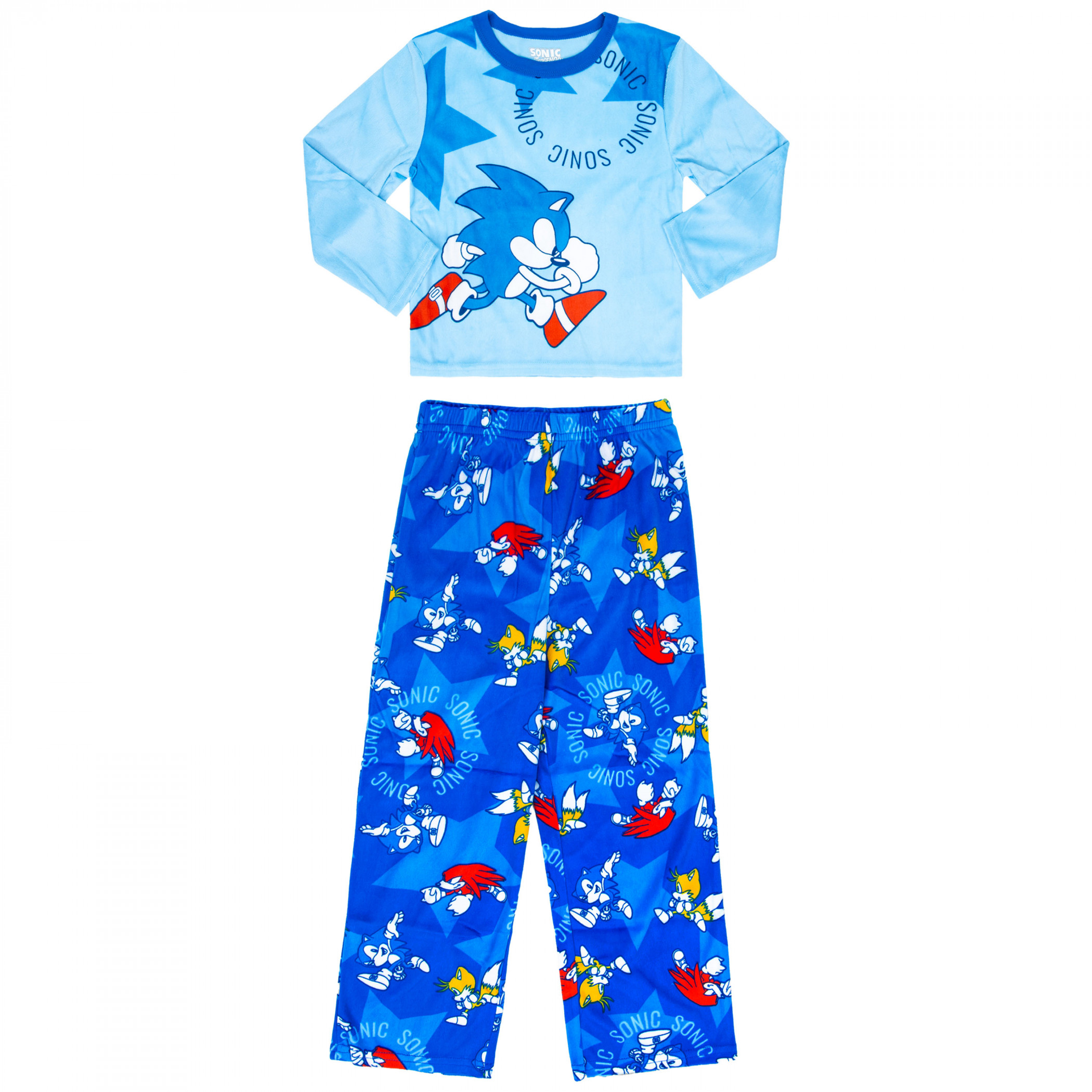 Sonic the Hedgehog Stars Boy's 2-Piece Pajama Set, Blue