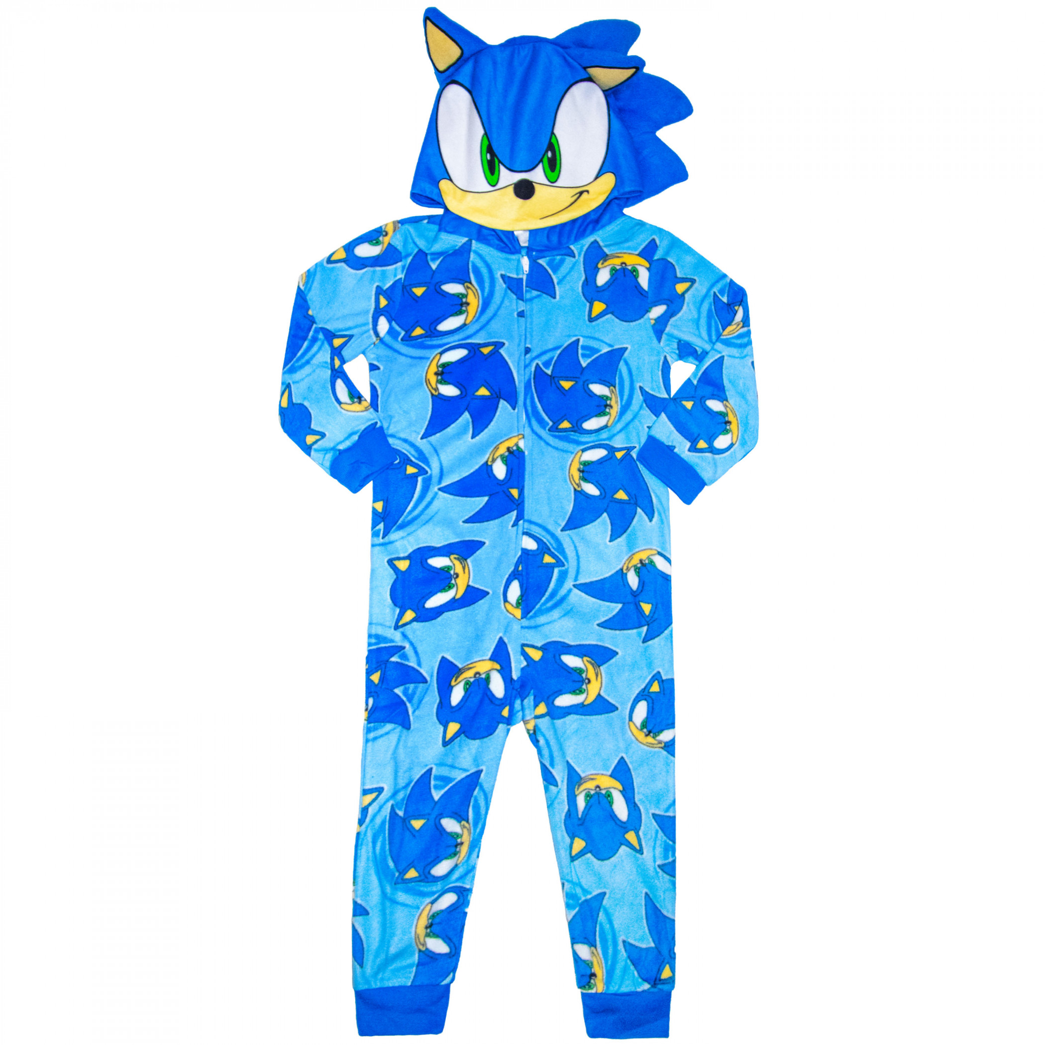 Sonic the Hedgehog Boy's Blanket Sleeper with Ears, Blue