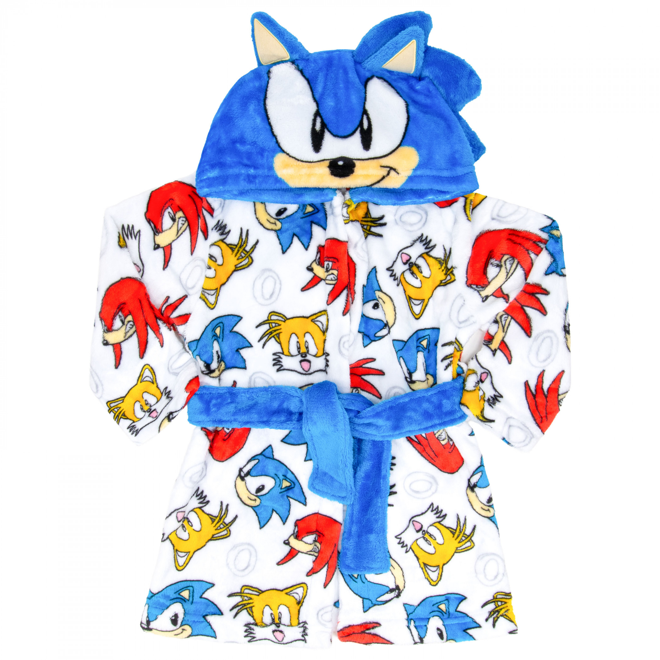Sonic the Hedgehog Characters Youth Velvet Robe with Ears, Multi-Color