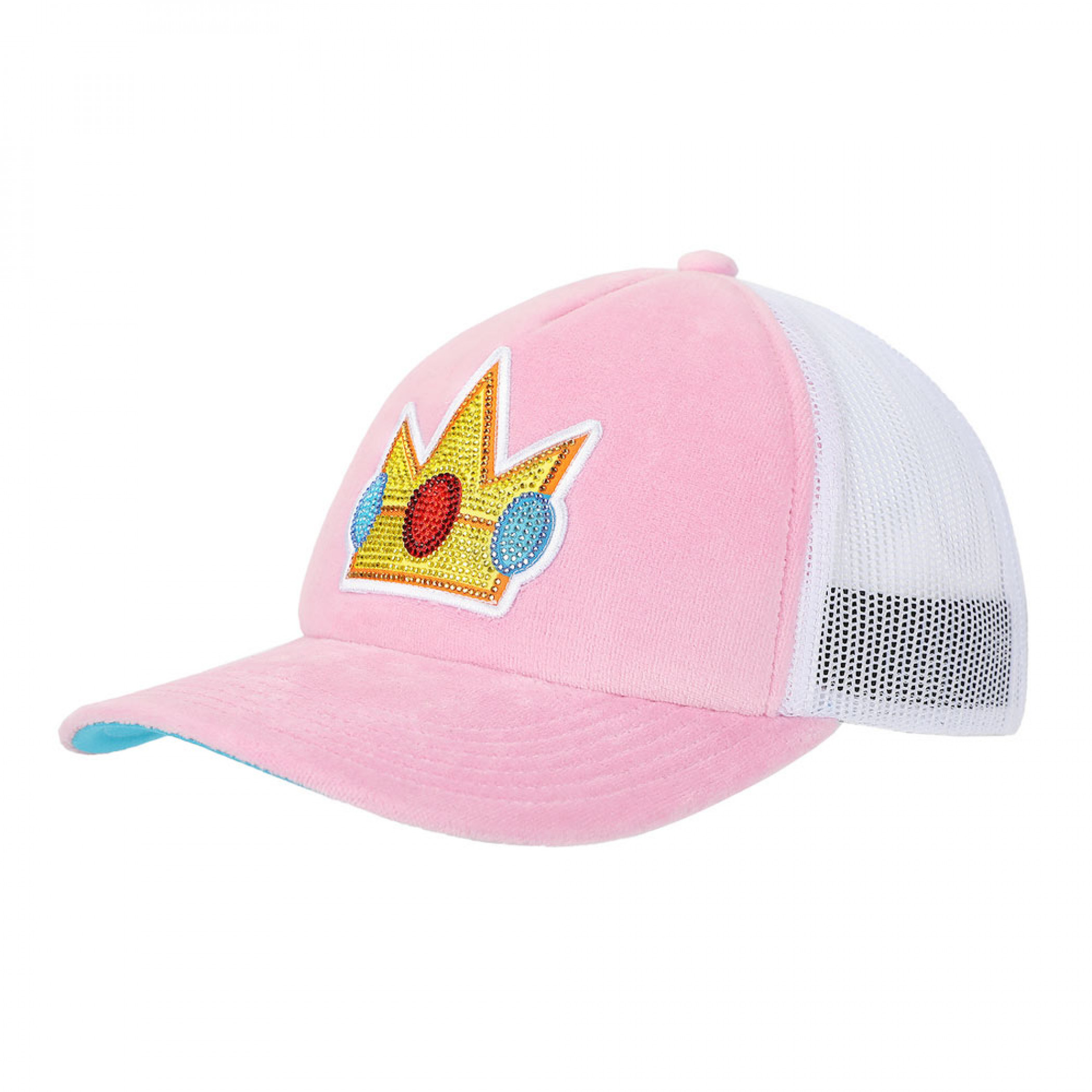 Super Mario Bros. Princess Peach Rhinesone and Velvet Trucker Hat, Pink