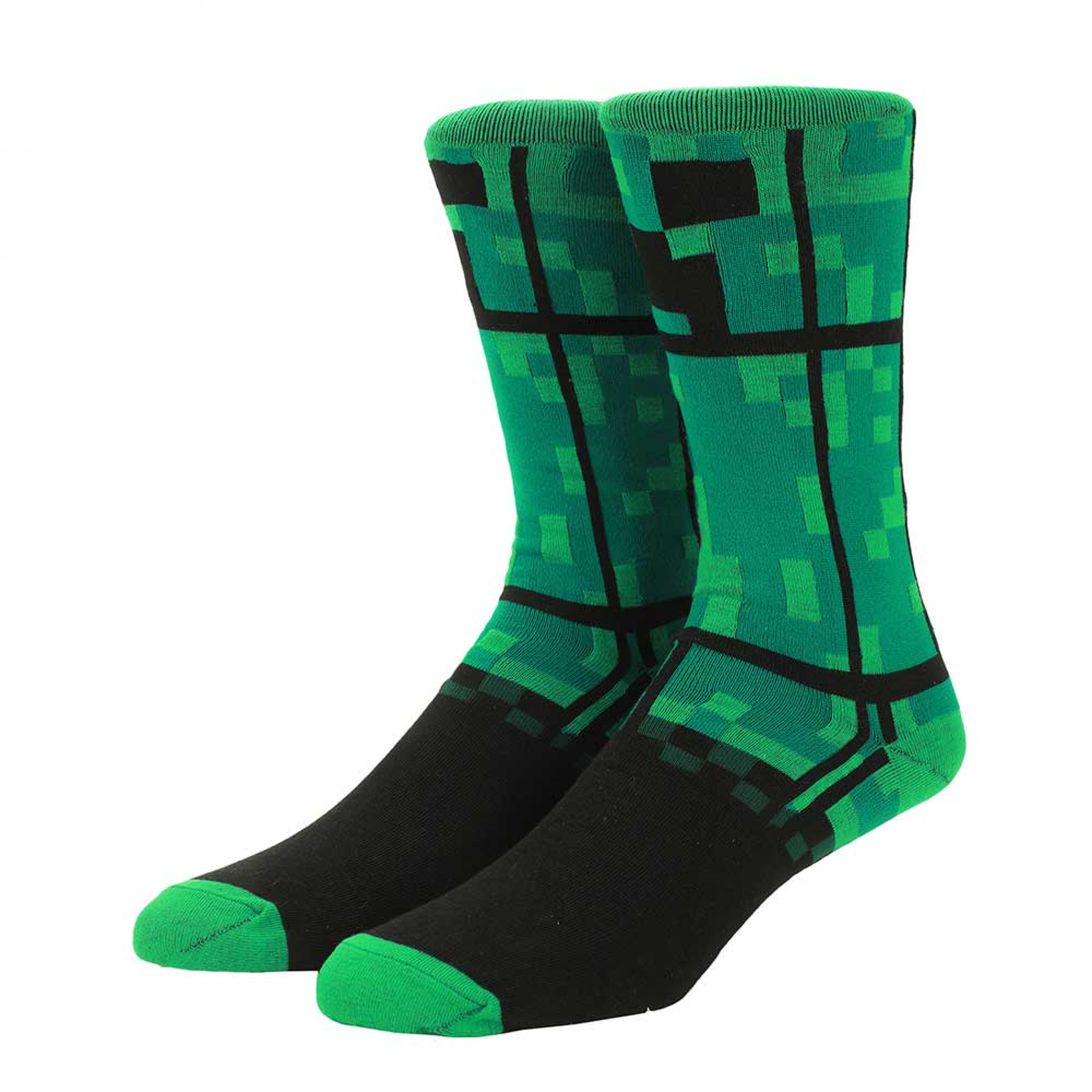 Minecraft Creeper 360-Print Socks, Green