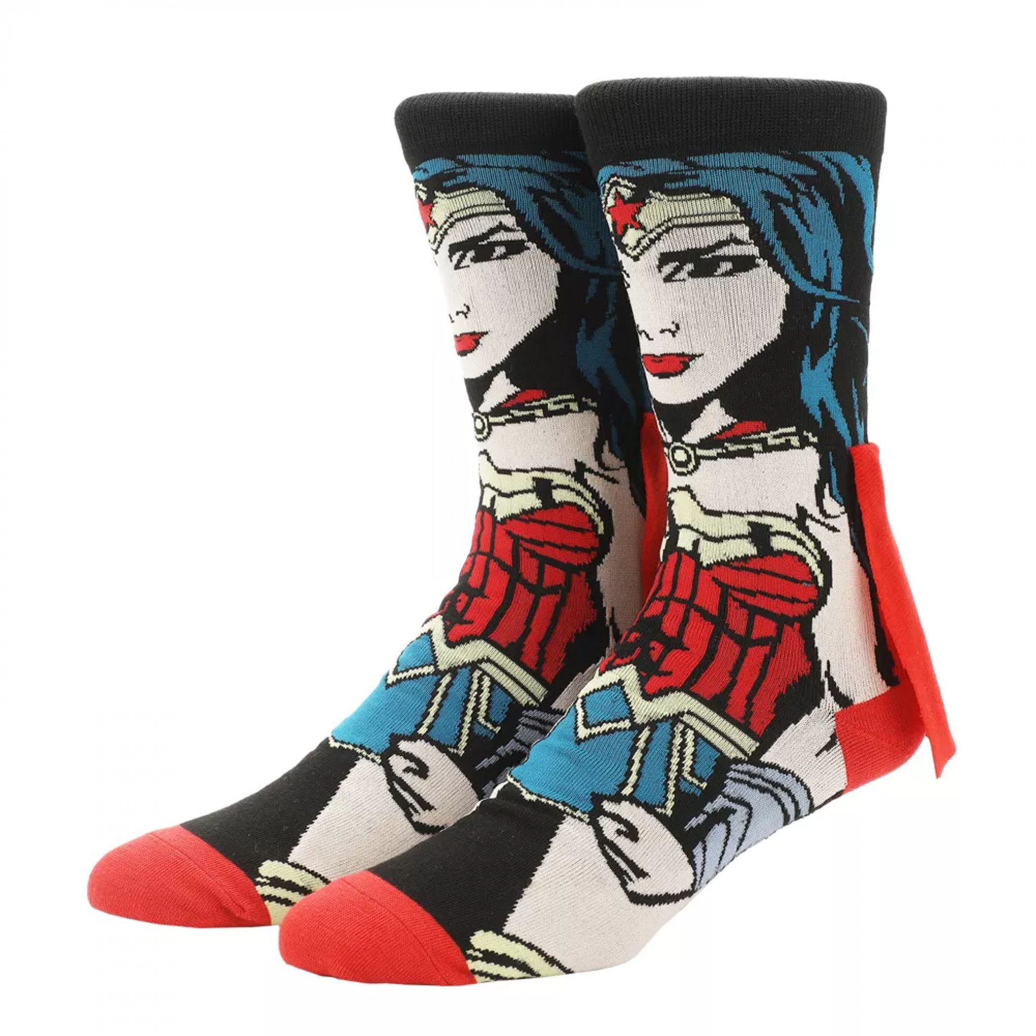 Wonder Woman 360-Print Socks with Cape, Multi-Color