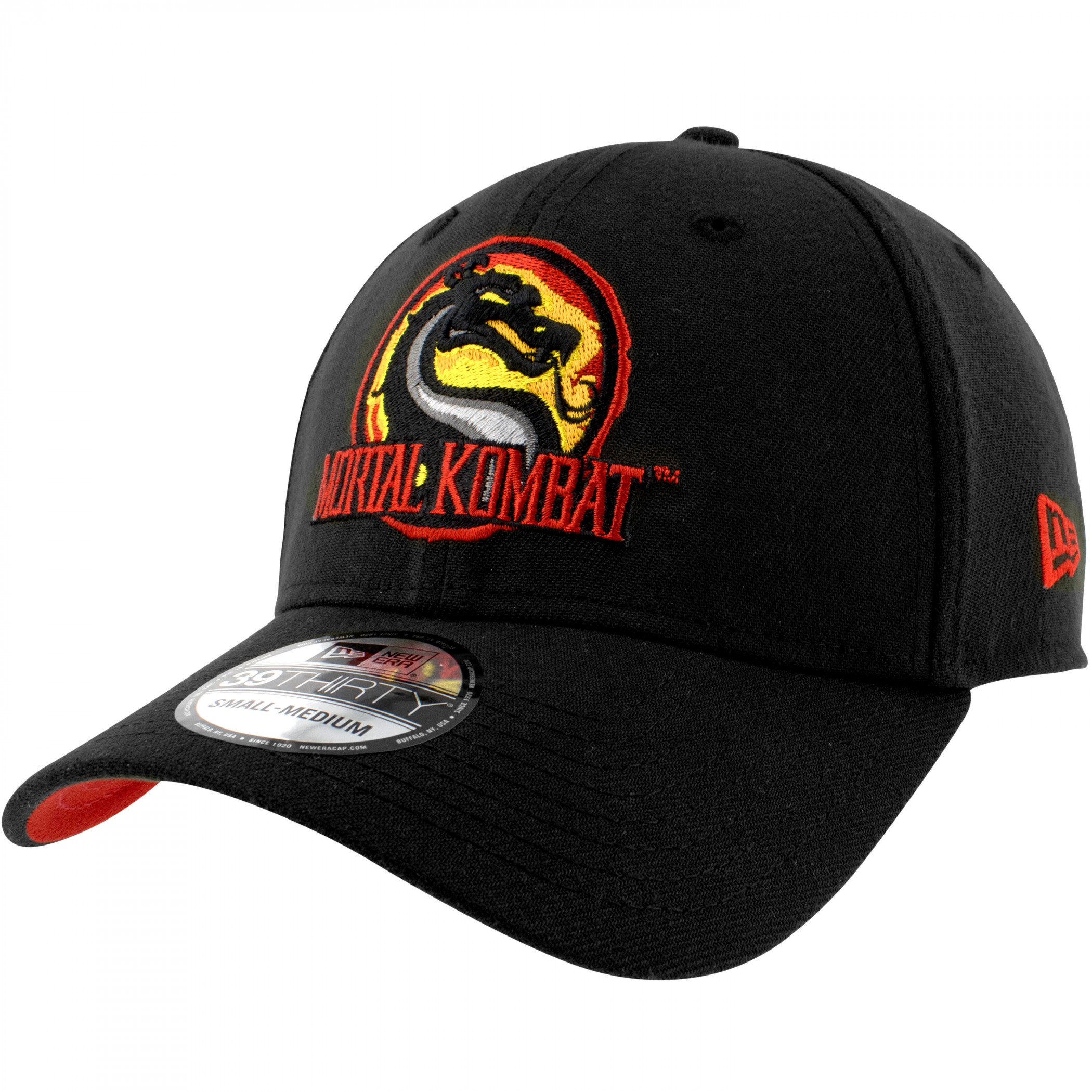 Mortal Kombat Classic Logo New Era 39Thirty Fitted Hat, Black