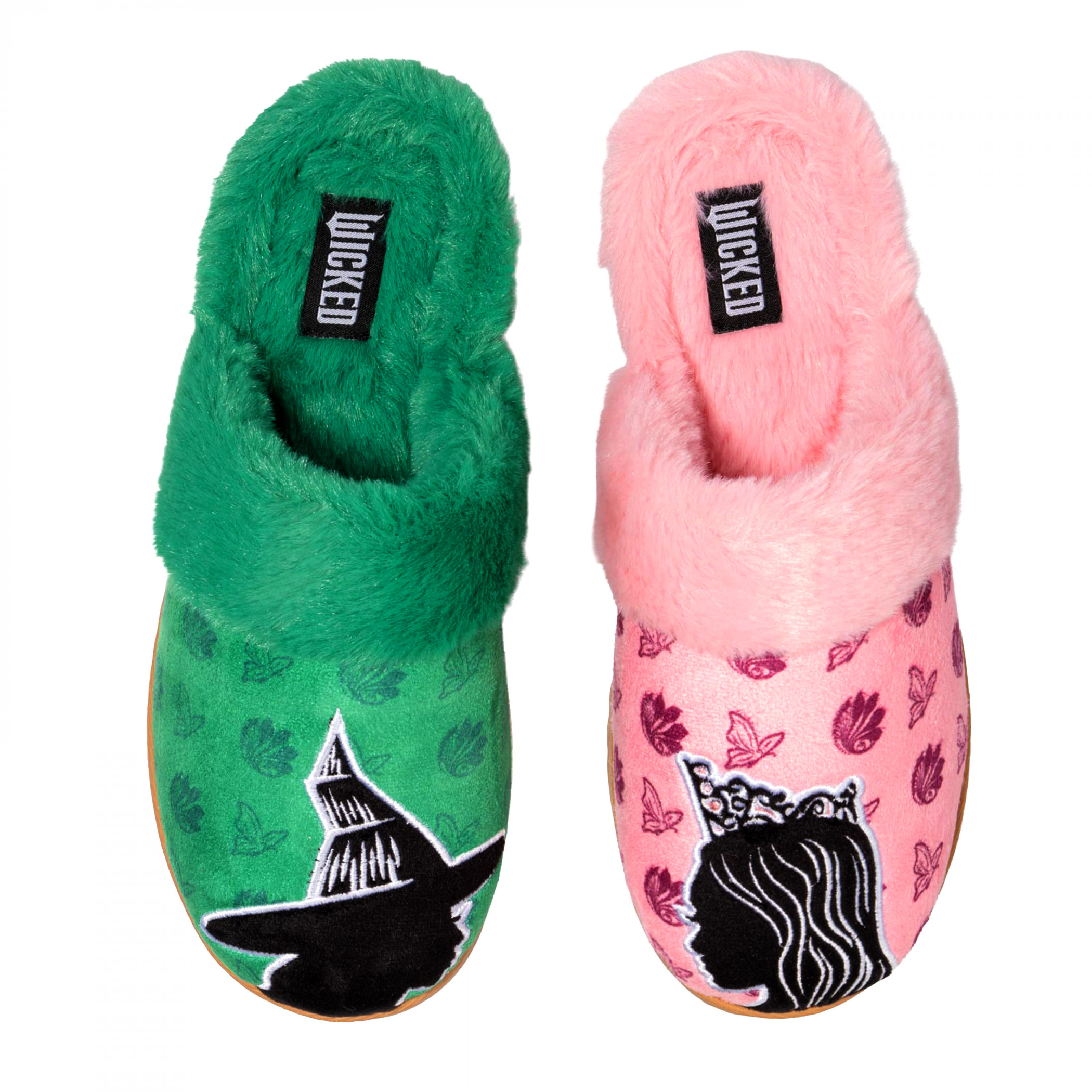 Wicked Silhouettes Green and Pink Women's Platform Slippers, Multi-Color