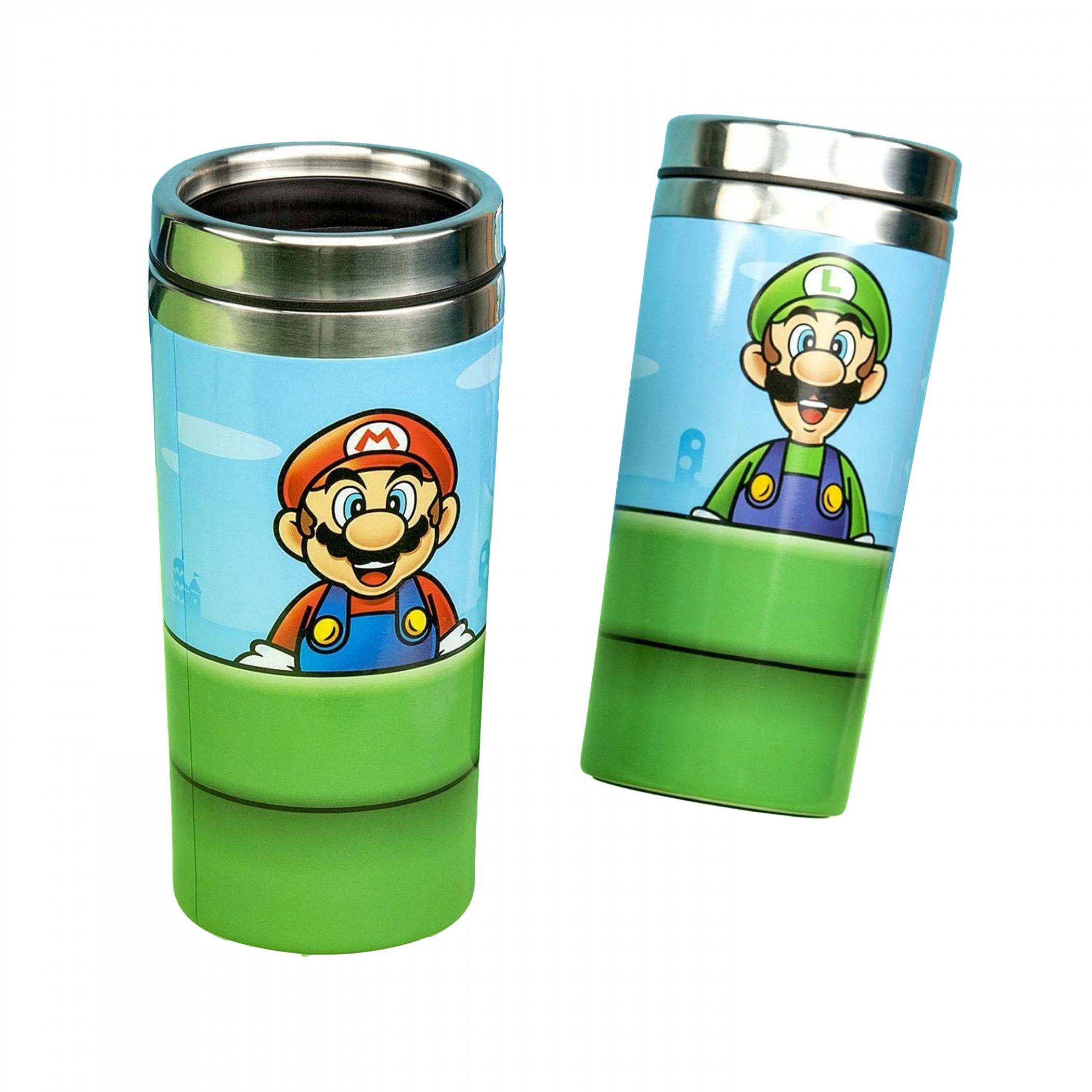 Super Mario Bros. Warp Pipe Stainless Steel Travel Mug, Multi-Color