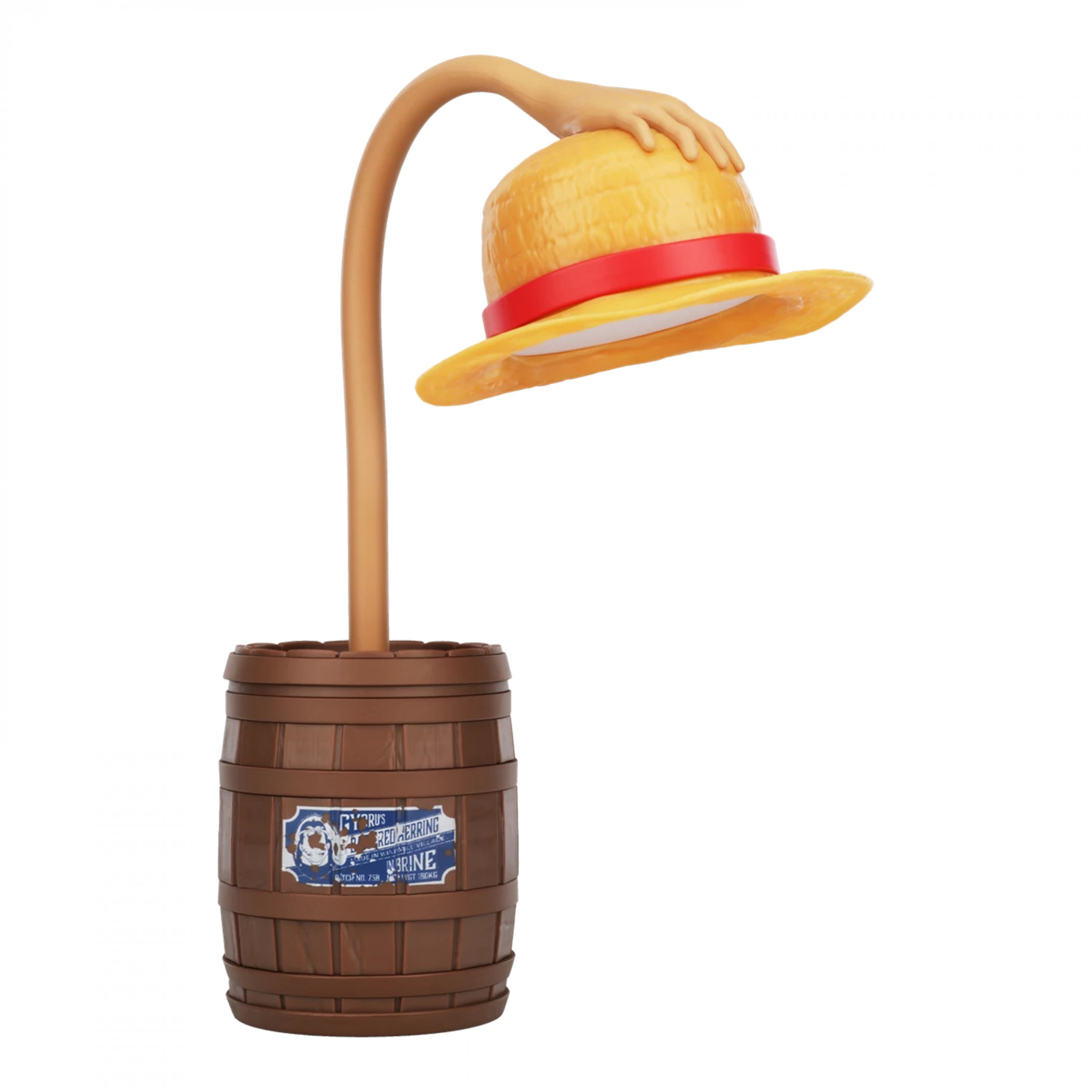 One Piece Straw Hat Posable Arm Desk Lamp, Yellow