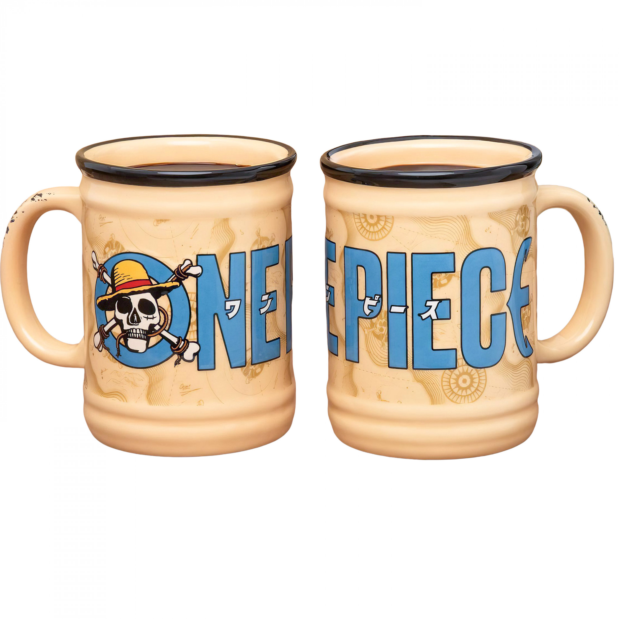 One Piece Logo 11oz Sculpted Ceramic Mug, Multi-Color