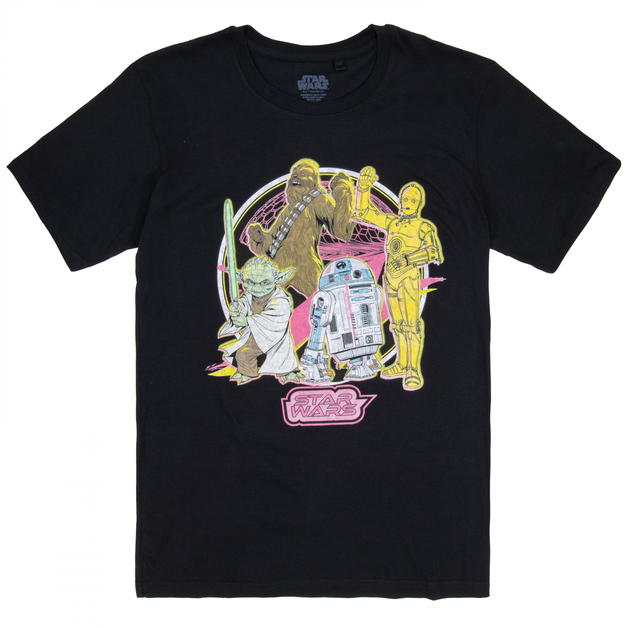 Star Wars Neon Heroes T-Shirt, Black