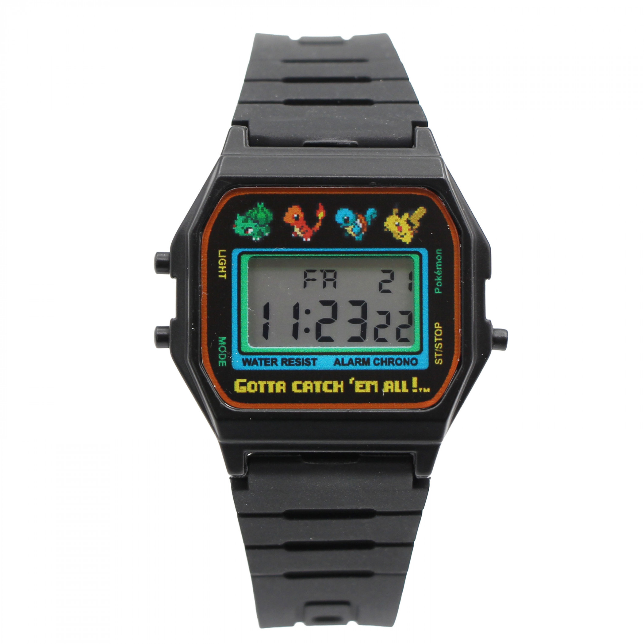 Pokemon Gen 1 Pixel Sprites LCD Digital Watch, Black