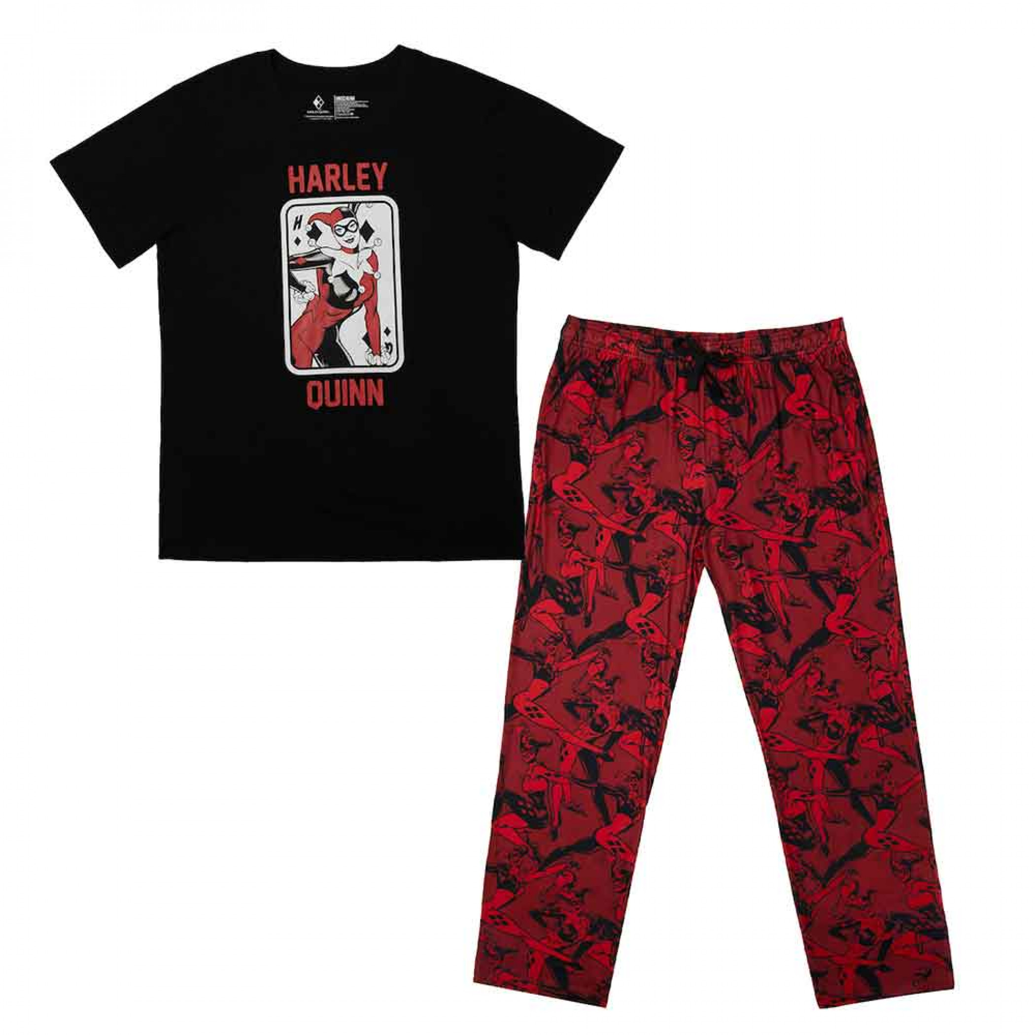 Harley Quin Card Junior's Pajama Set, Multi-Color