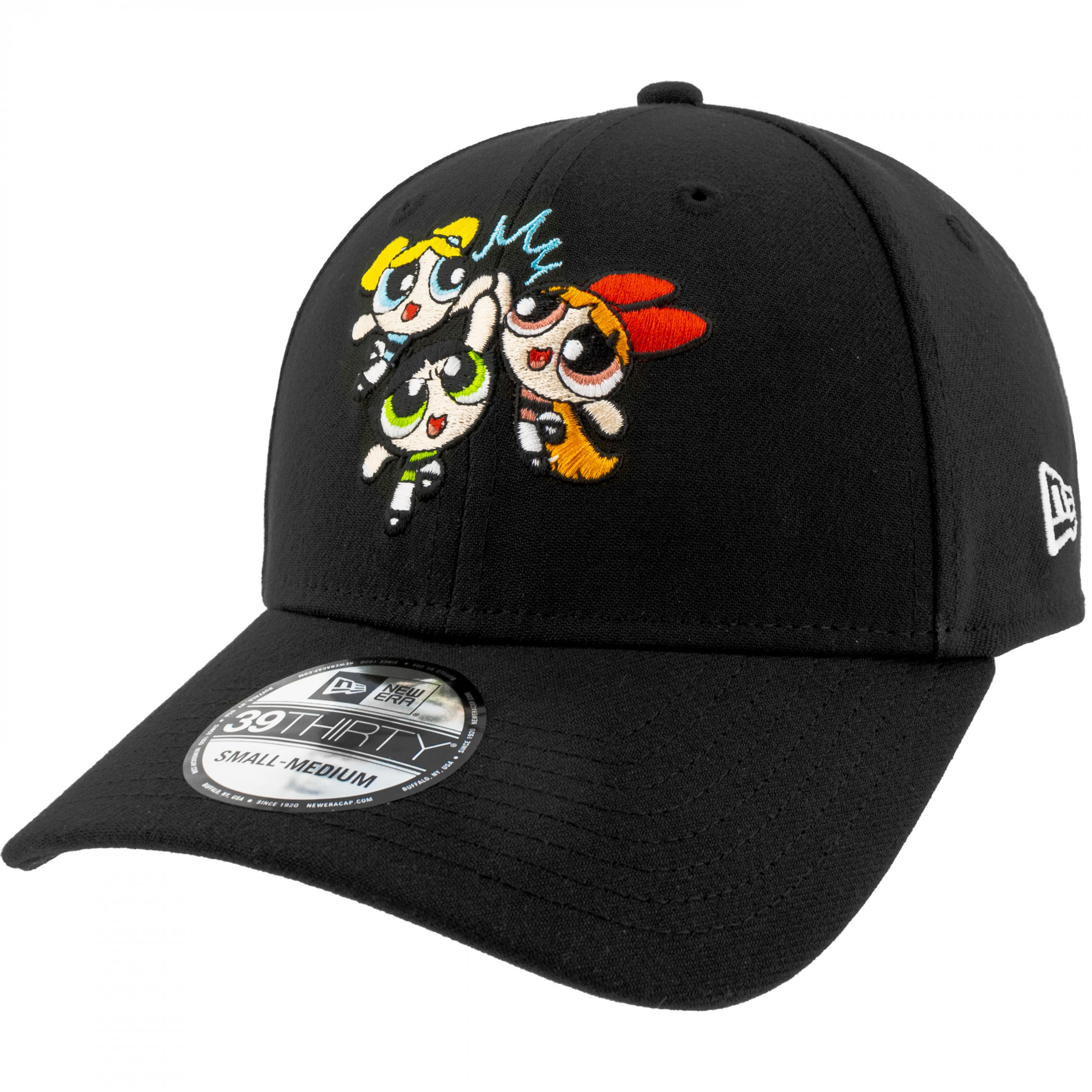 The Powerpuff Girls Logo New Era 39Thirty Fitted Hat, Black