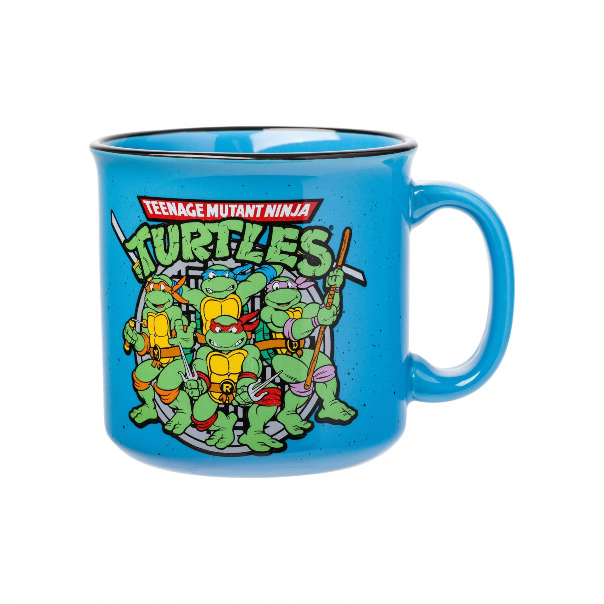 Teenage Mutant Ninja Turtles Group Pose 20oz Ceramic Camper Mug, Blue