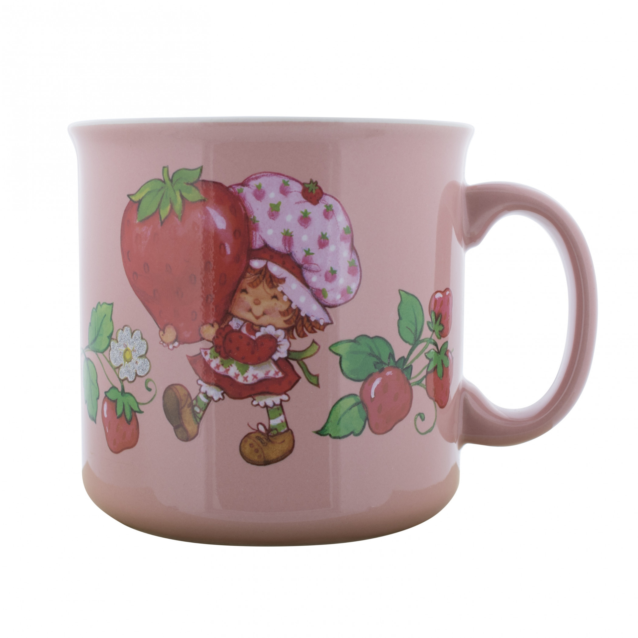 Strawberry Shortcake Vintage Holding Berry 20oz Ceramic Camper Mug, Pink