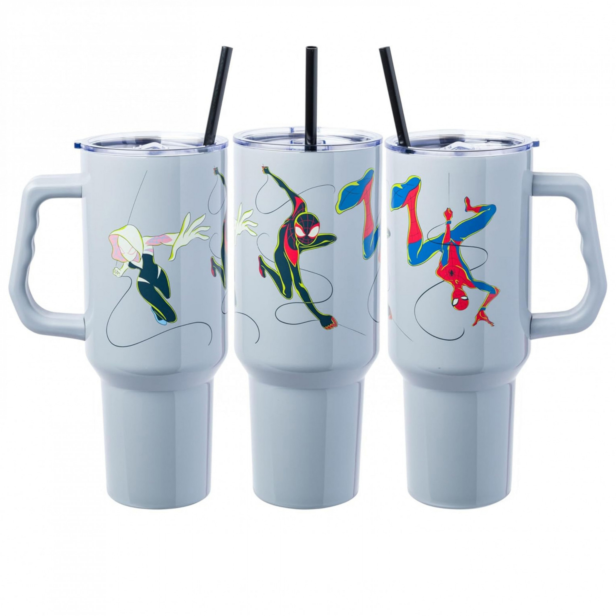 Spider-Man Into the Spider-Verse 40oz Stainless Steel Tumbler, Grey