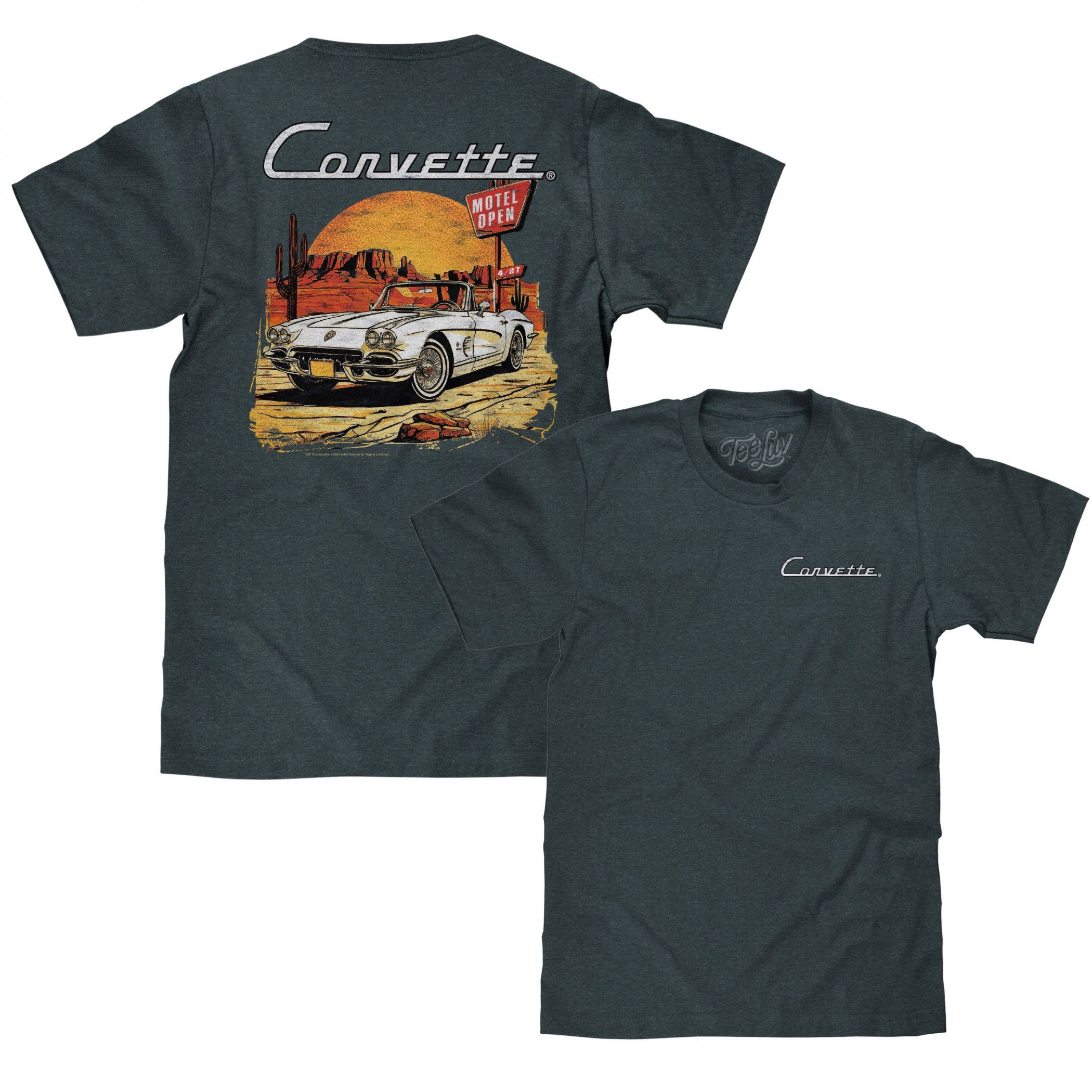 Corvette Desert Motel Front and Back T-Shirt
