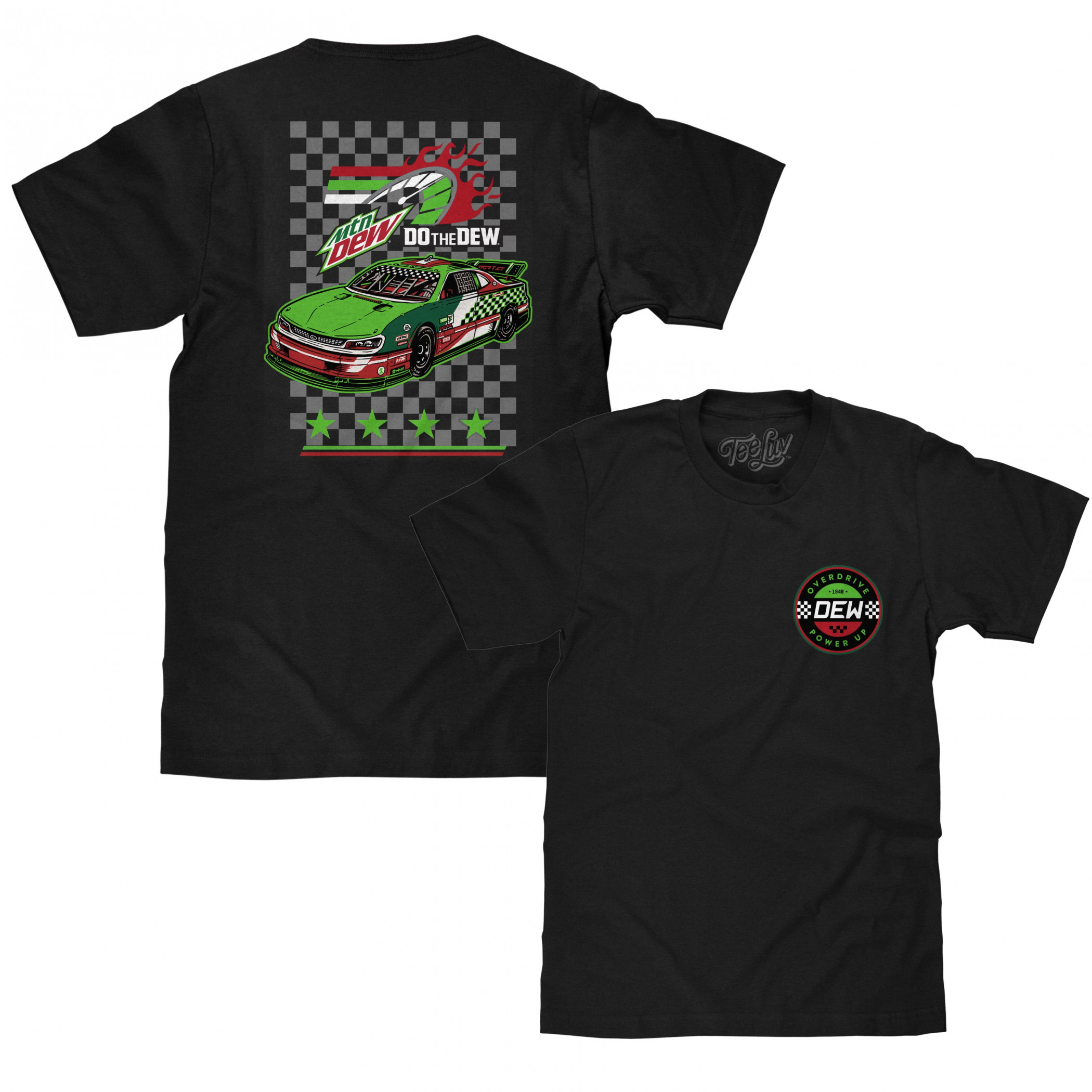 Mountain Dew Race Car Front and Back T-Shirt