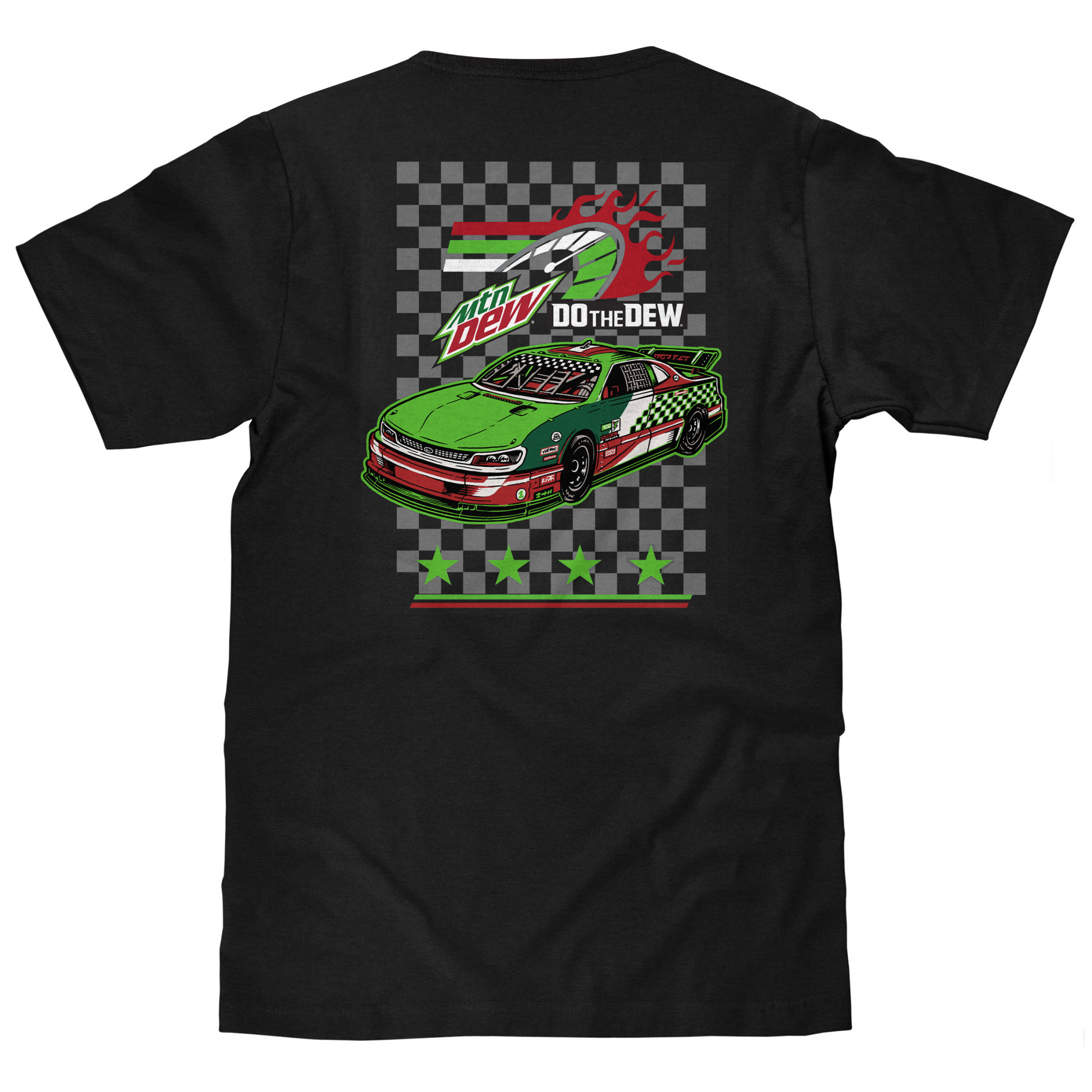 Mountain Dew Race Car Front and Back T-Shirt