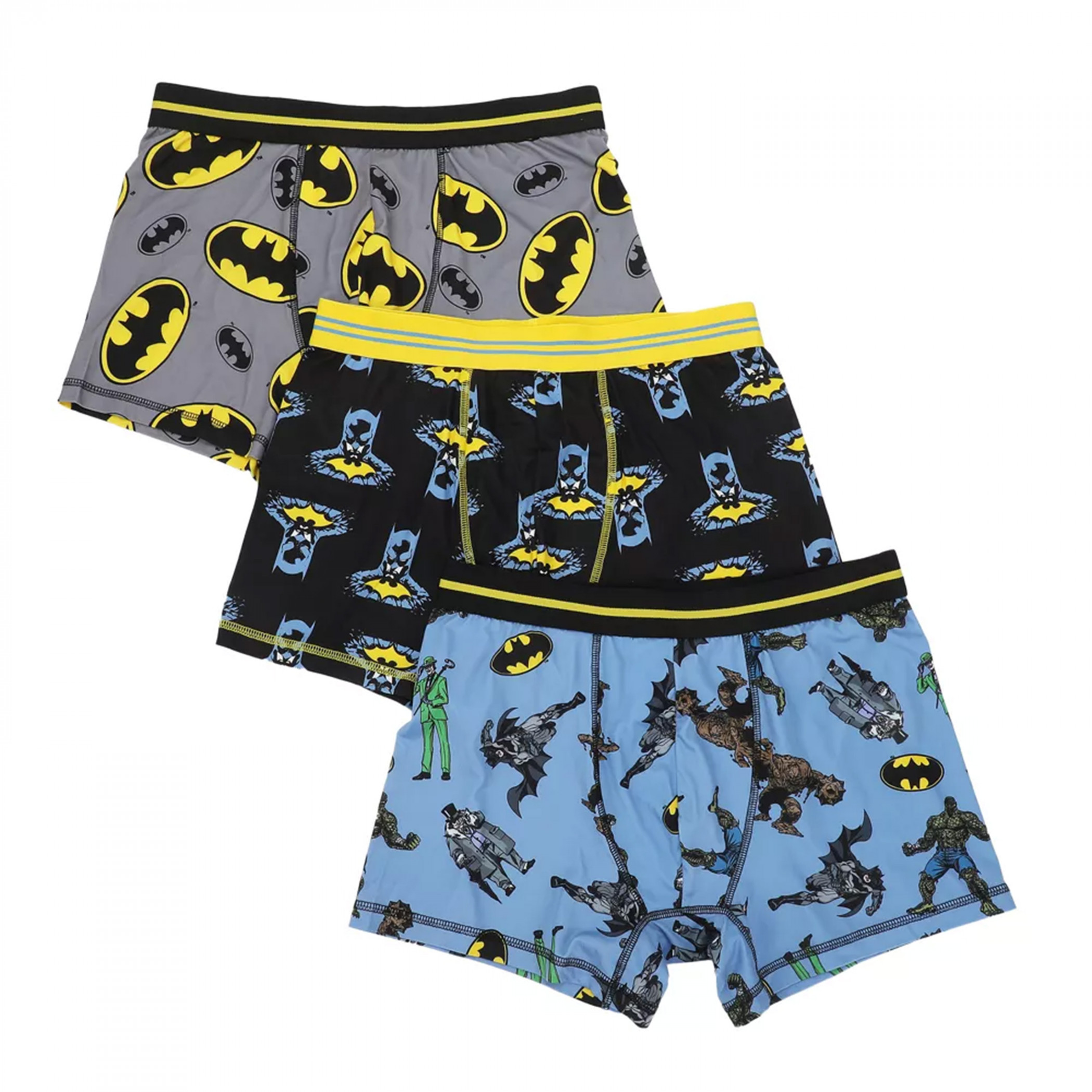 Batman Characters and Logos 3-Pair Pack of Boxer Briefs, Multi-Color