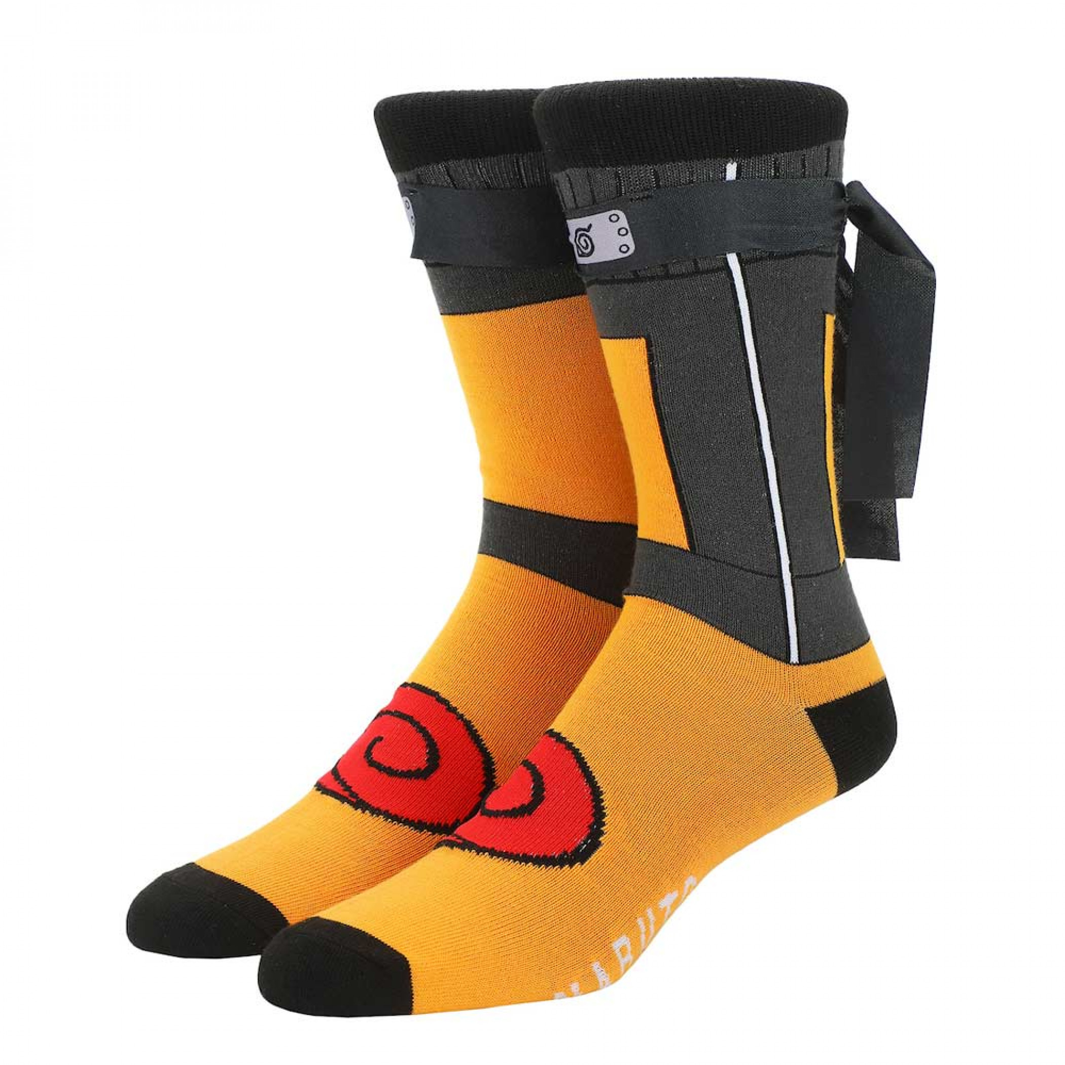 Naruto Shippuden Cosplay with Headband Crew Socks, Multi-Color