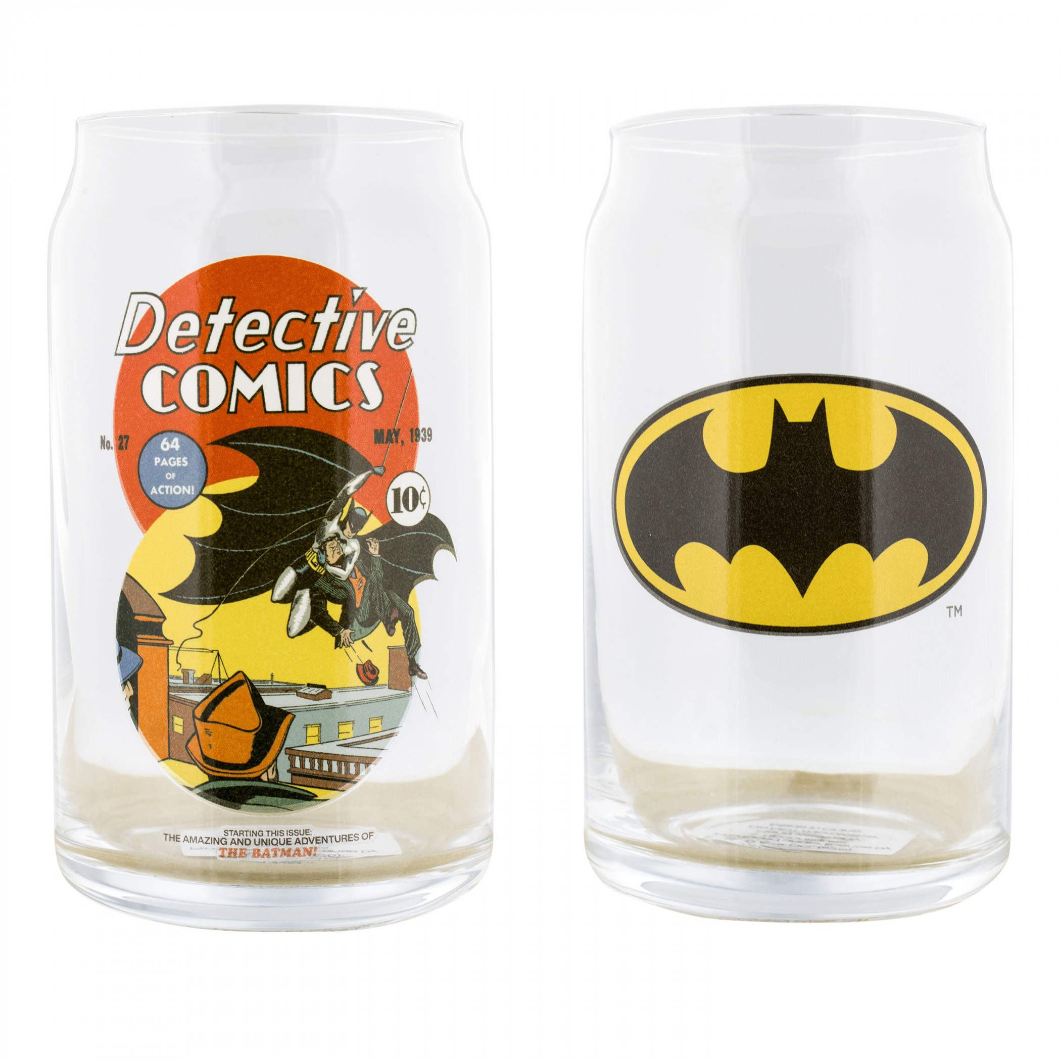 Batman Comic Art and Logo 2-Pack Glass Set, Clear