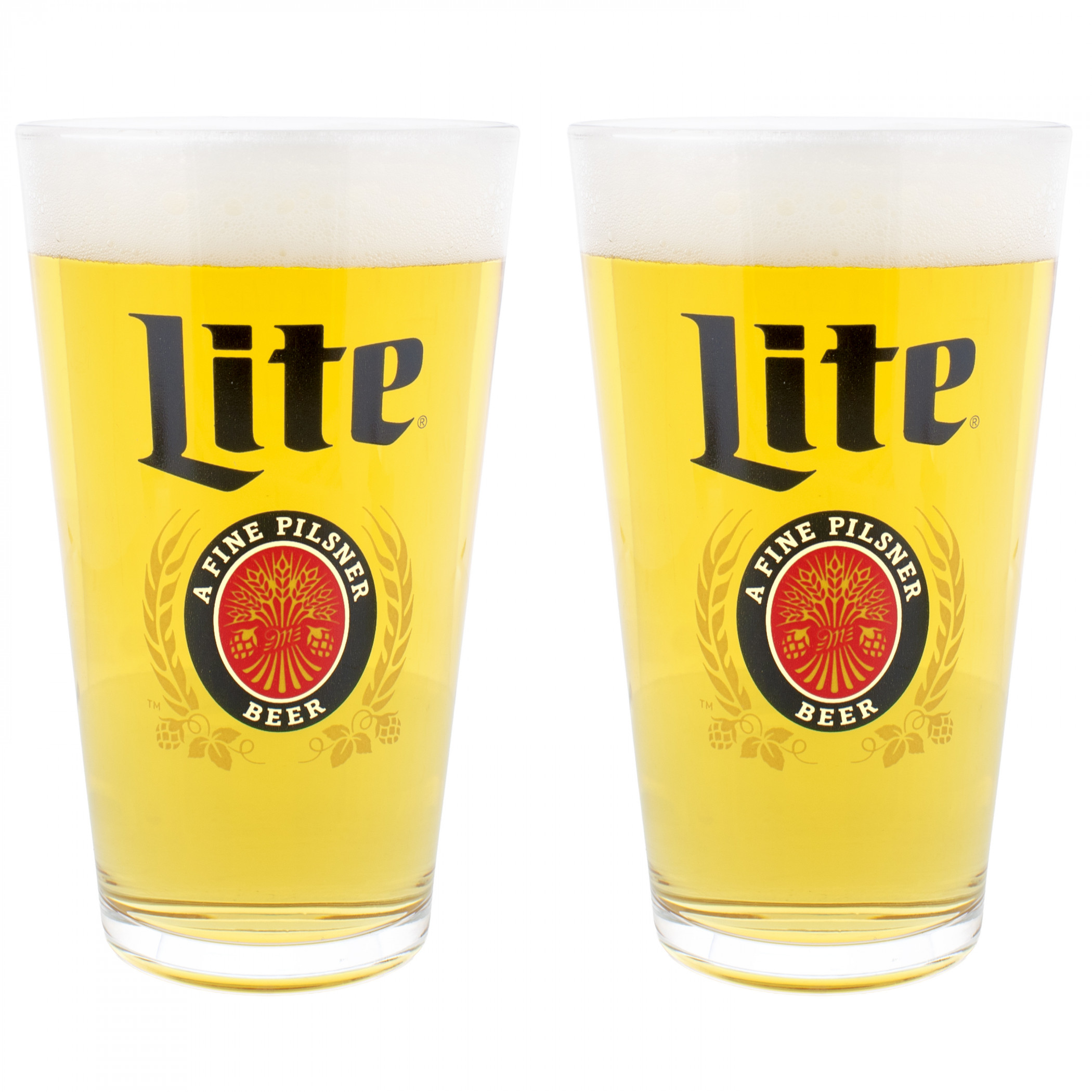 Miller Lite Classic Logo 2-Pack Pint Glass Set