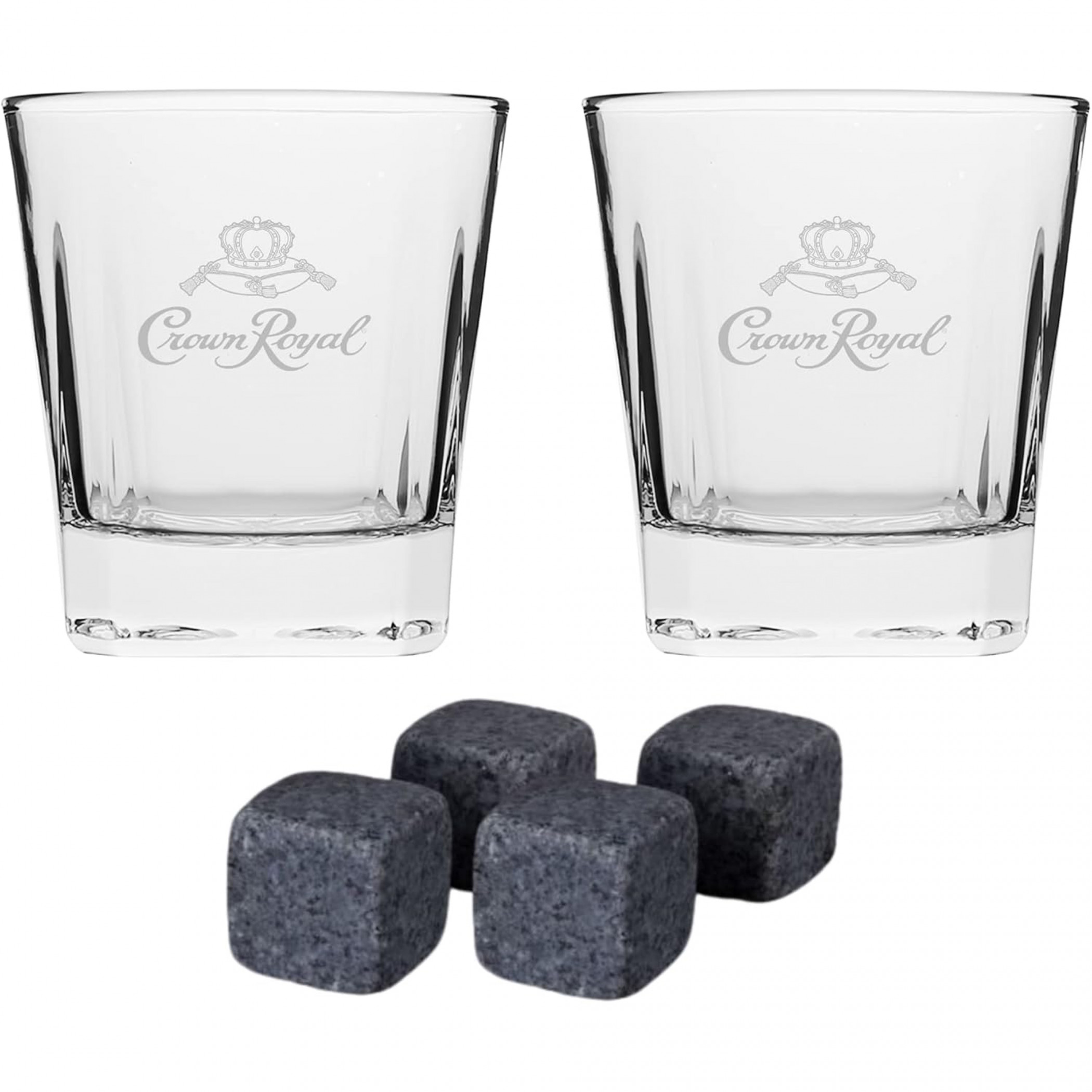 Crown Royal Whiskey Glasses and Whiskey Stone Set