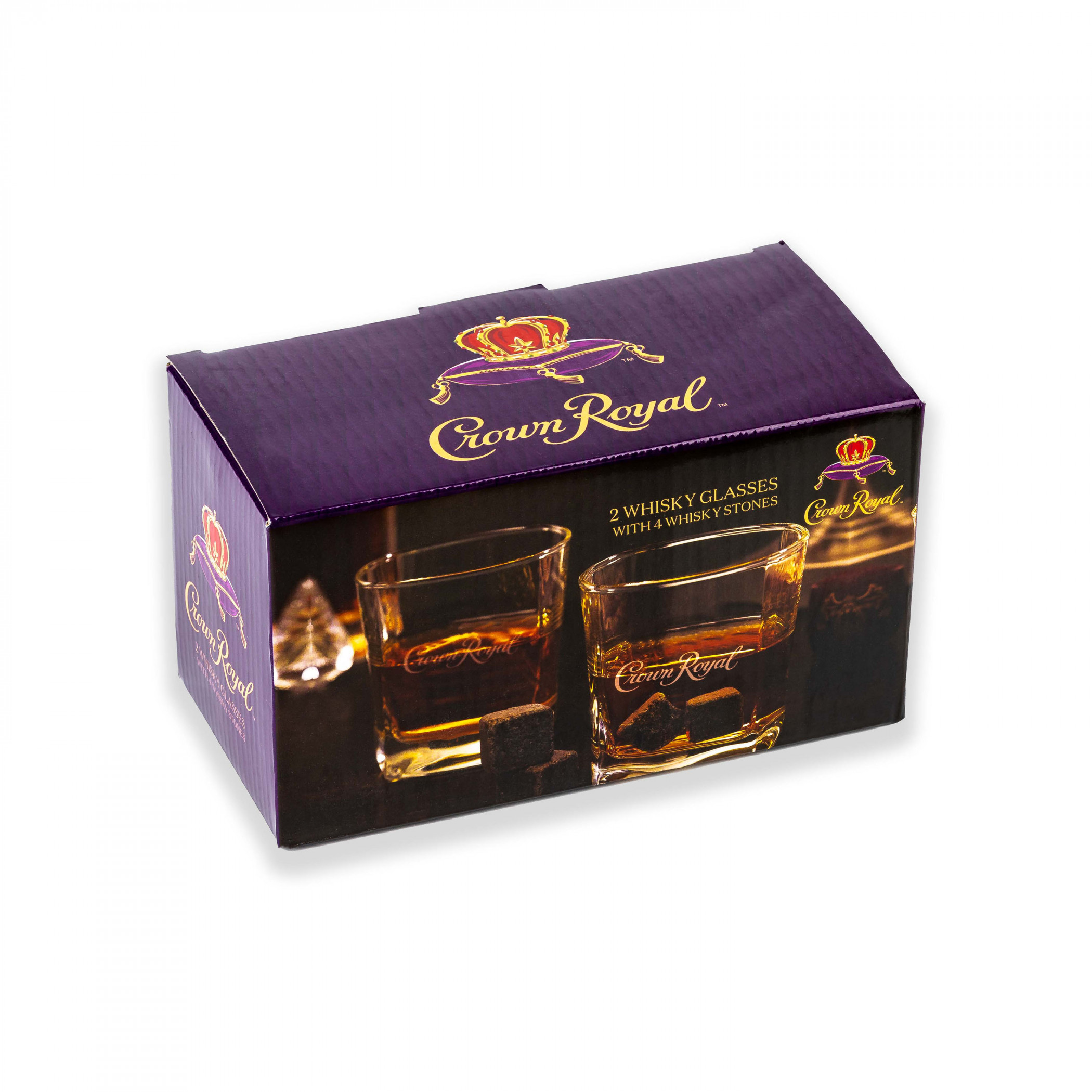 Crown Royal Whiskey Glasses and Whiskey Stone Set