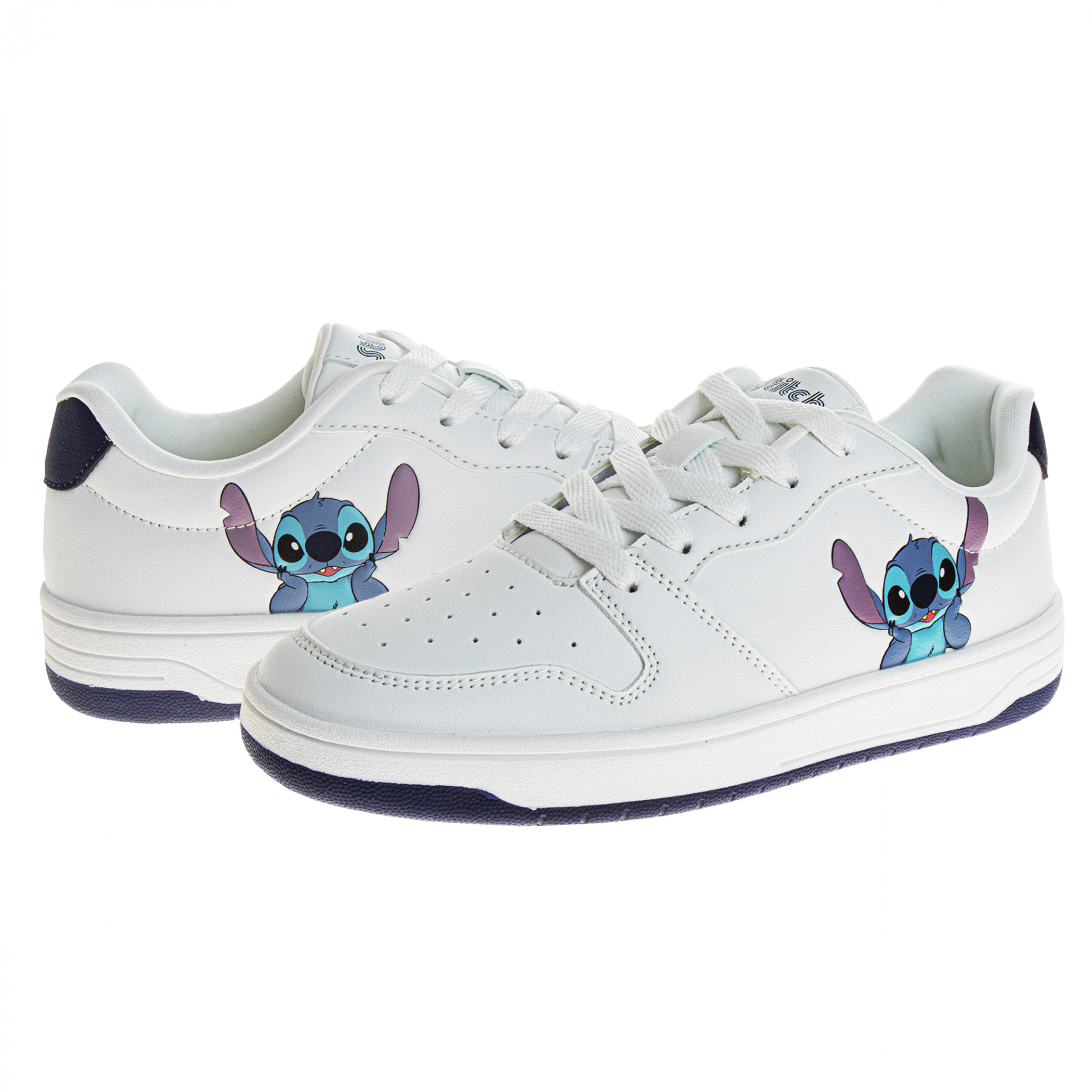 Lilo and Stitch Peeking out Adult Sneakers, White