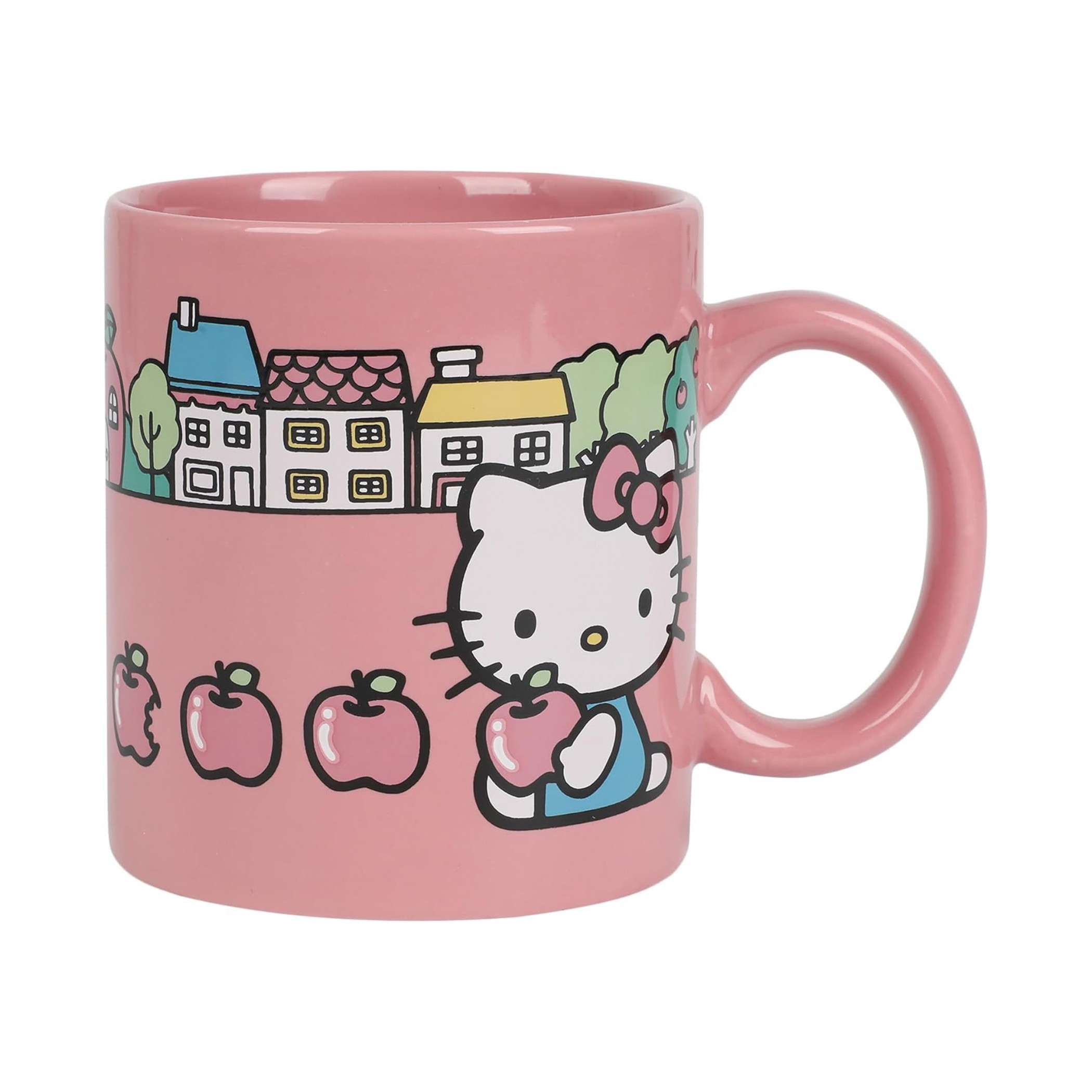 Hello Kitty City Background Pink 16oz Ceramic Mug, Pink