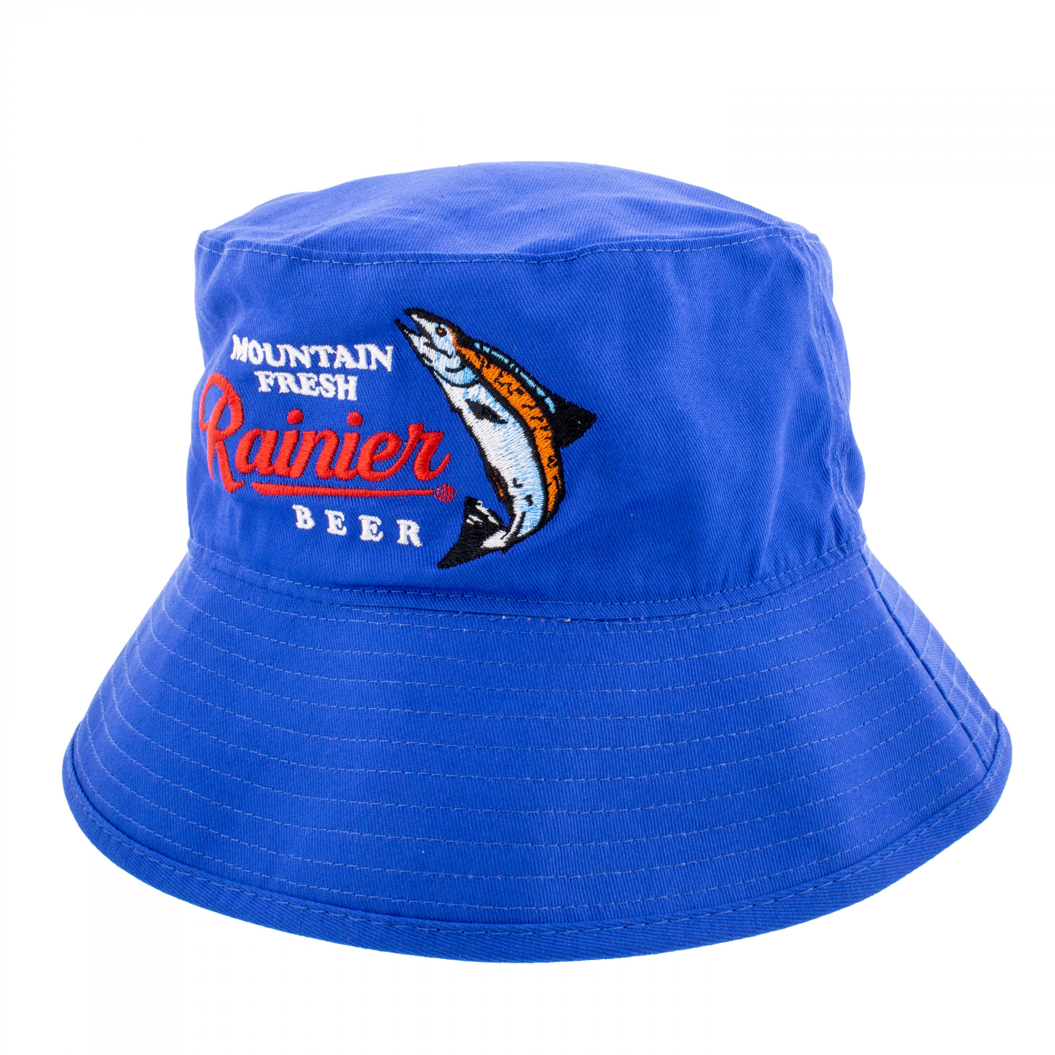 Rainier Beer Mountain Fresh Salmon Fishing Reversible Bucket Hat