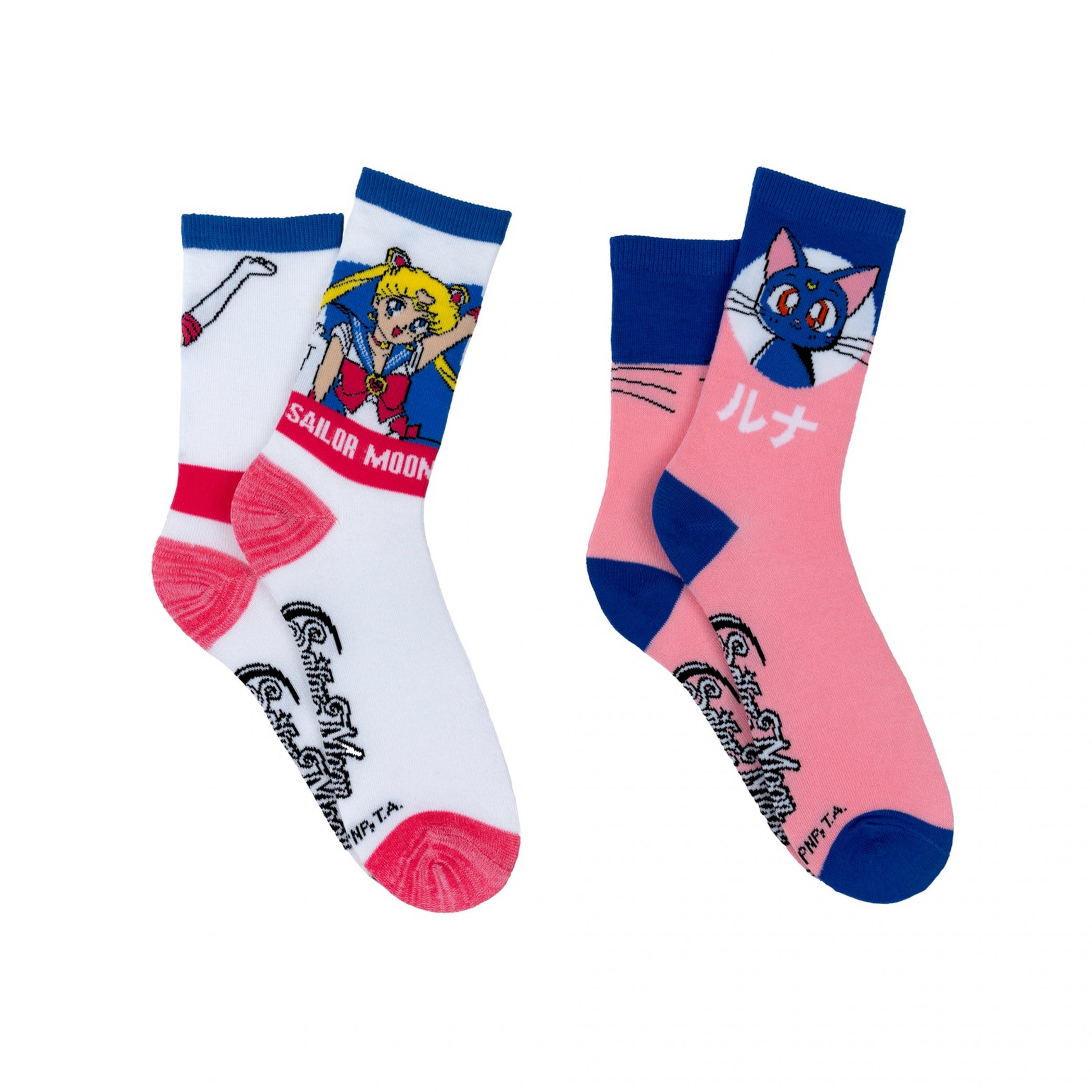 Sailor Moon Luna Crew Socks  2-Pack, Multi-Color
