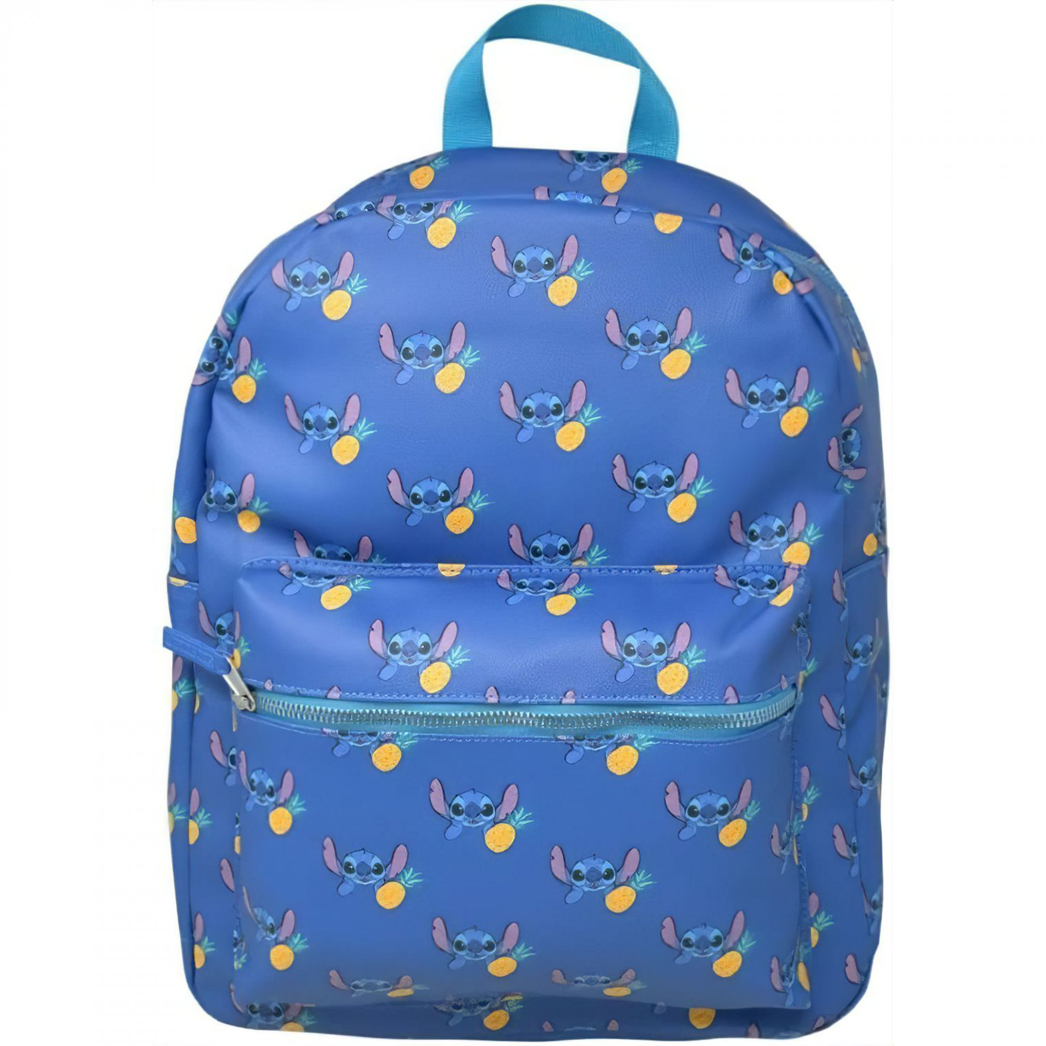 Lilo and Stitch Pineapple Faux Leather Deluxe 16' Backpack, Blue