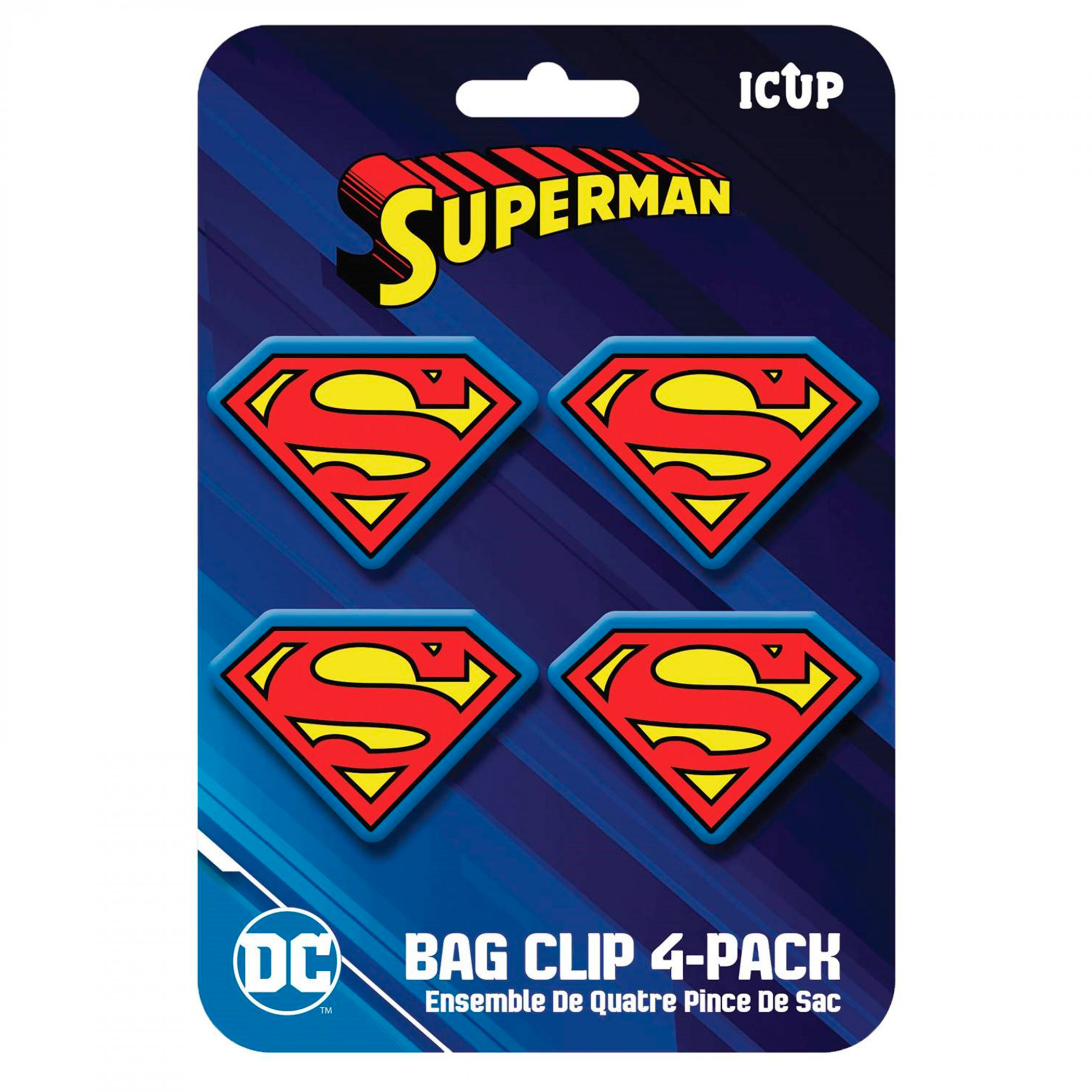 Superman Logo Bag Clips 4-Pack, Multi-Color