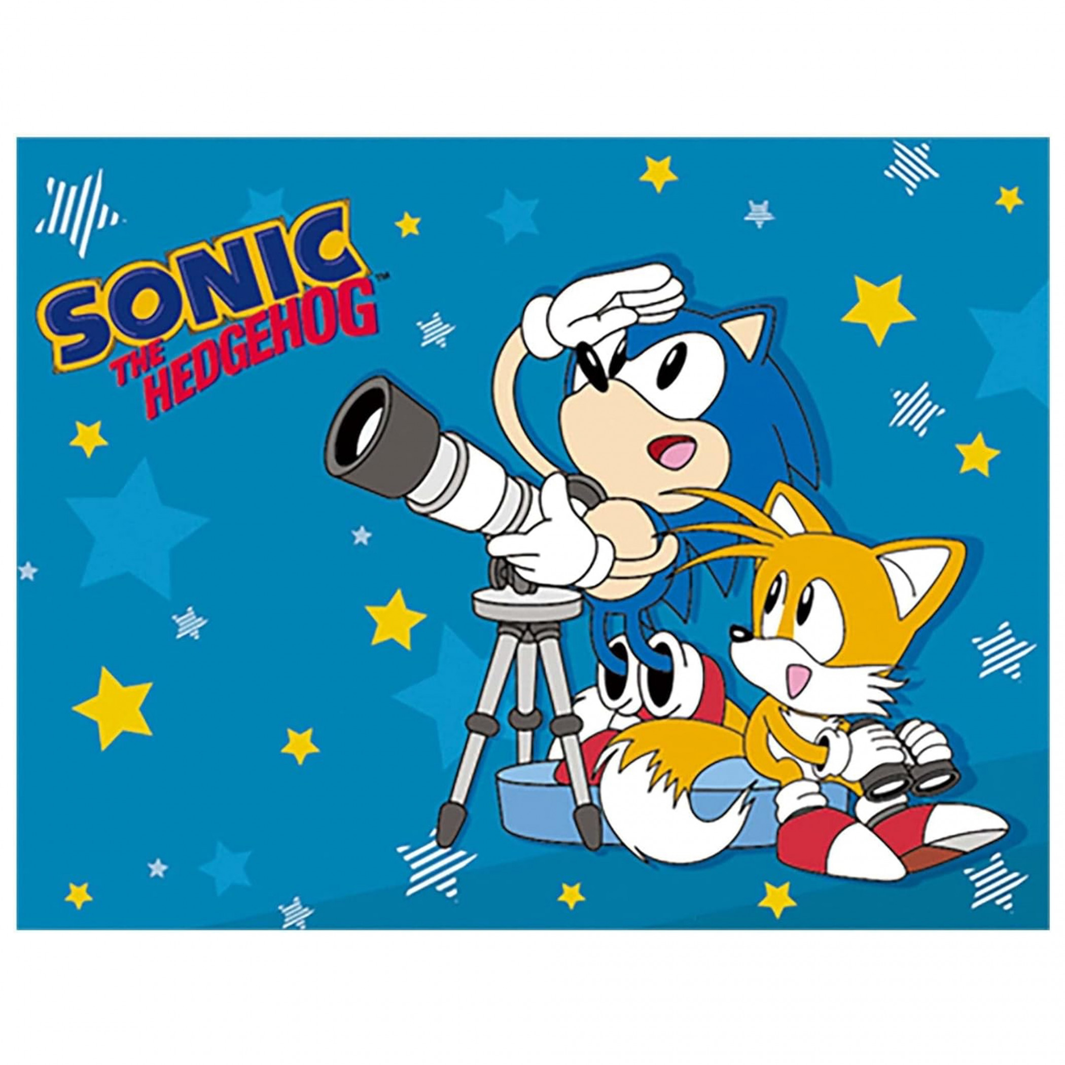 Sonic the Hedgehog and Tails Telescope Throw Blanket, Blue