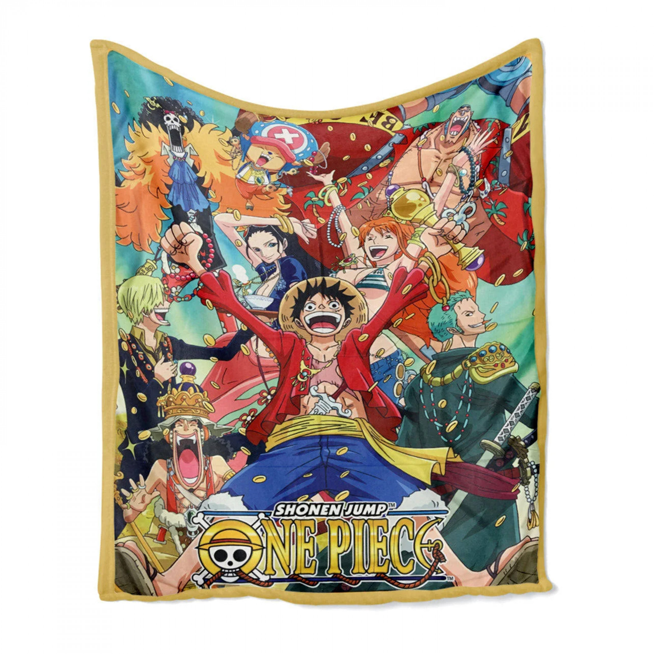 One Piece Group with Money Throw Blanket, Multi-Color