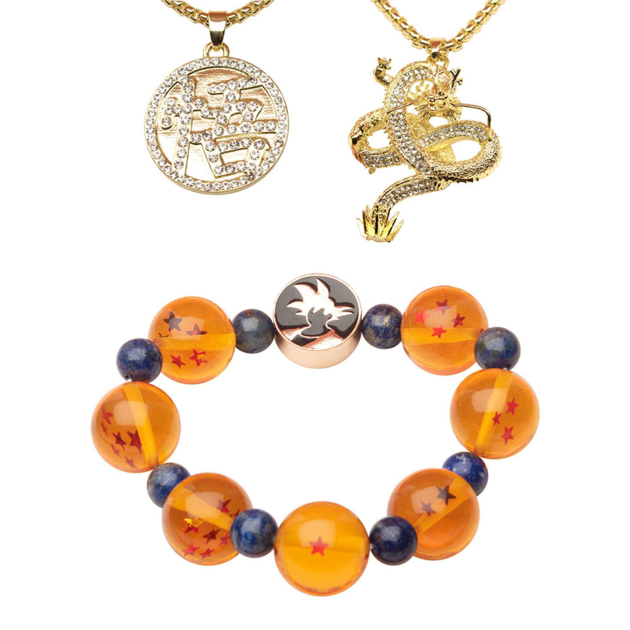 Dragon Ball Z Necklace and Bracelet Gift Set, Multi-Color